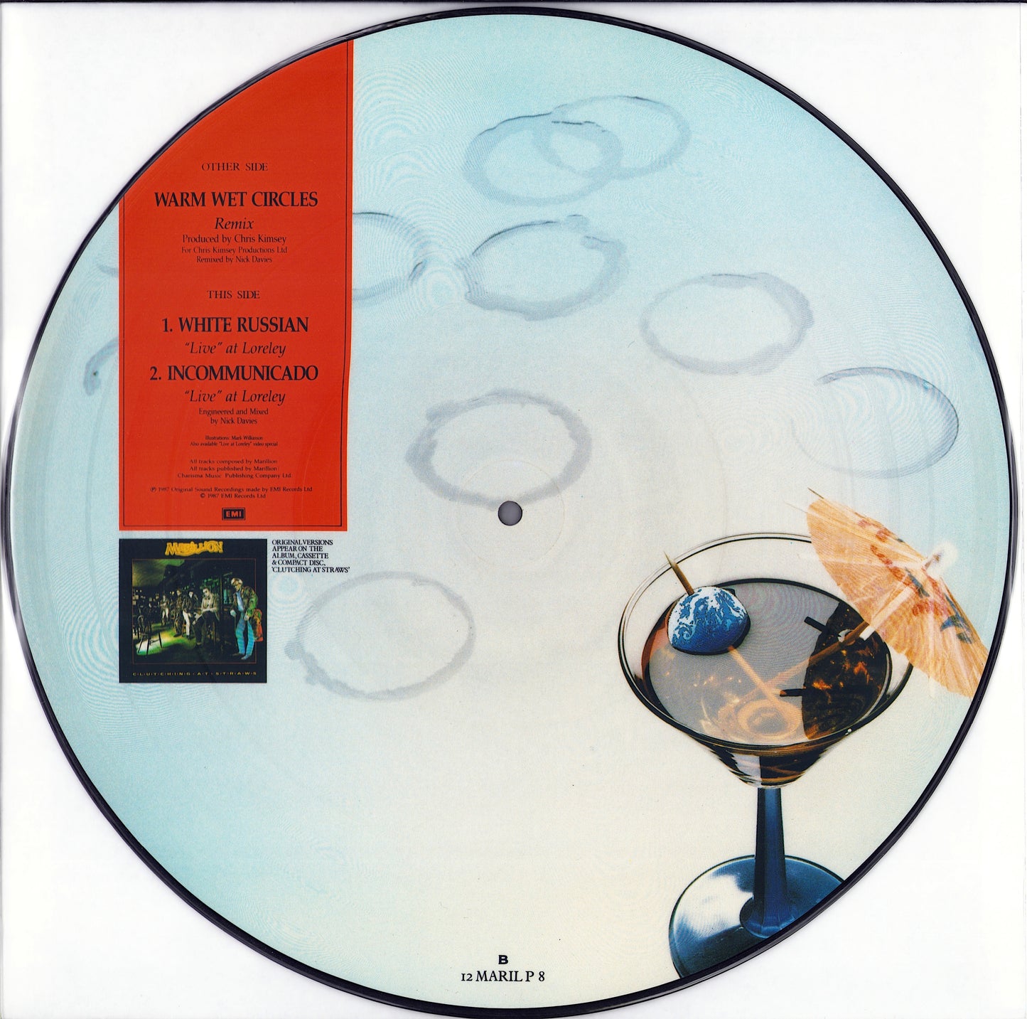 Marillion – Warm Wet Circles Remix Picture Disc Vinyl 12"