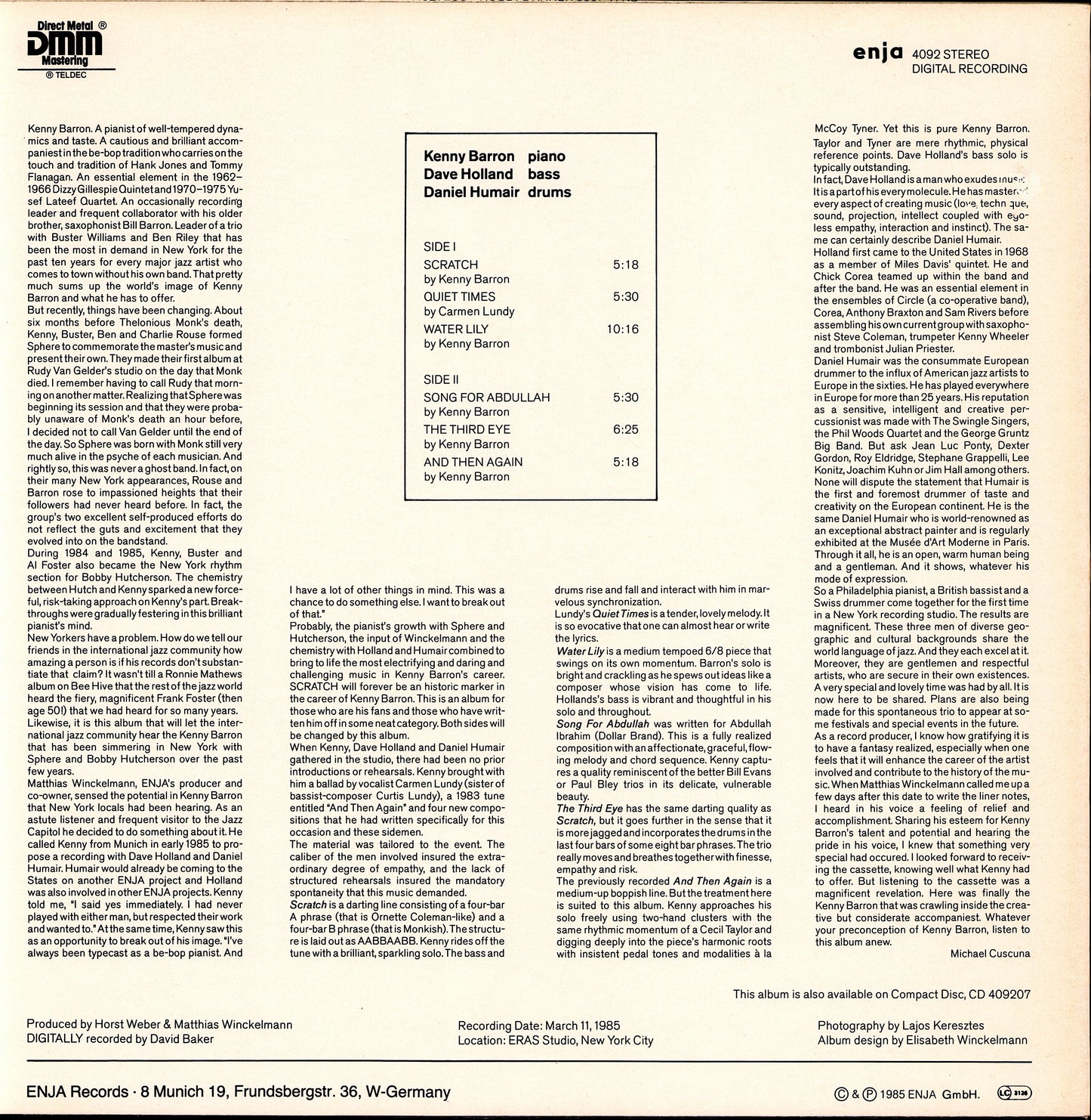 Kenny Barron – Scratch Vinyl LP