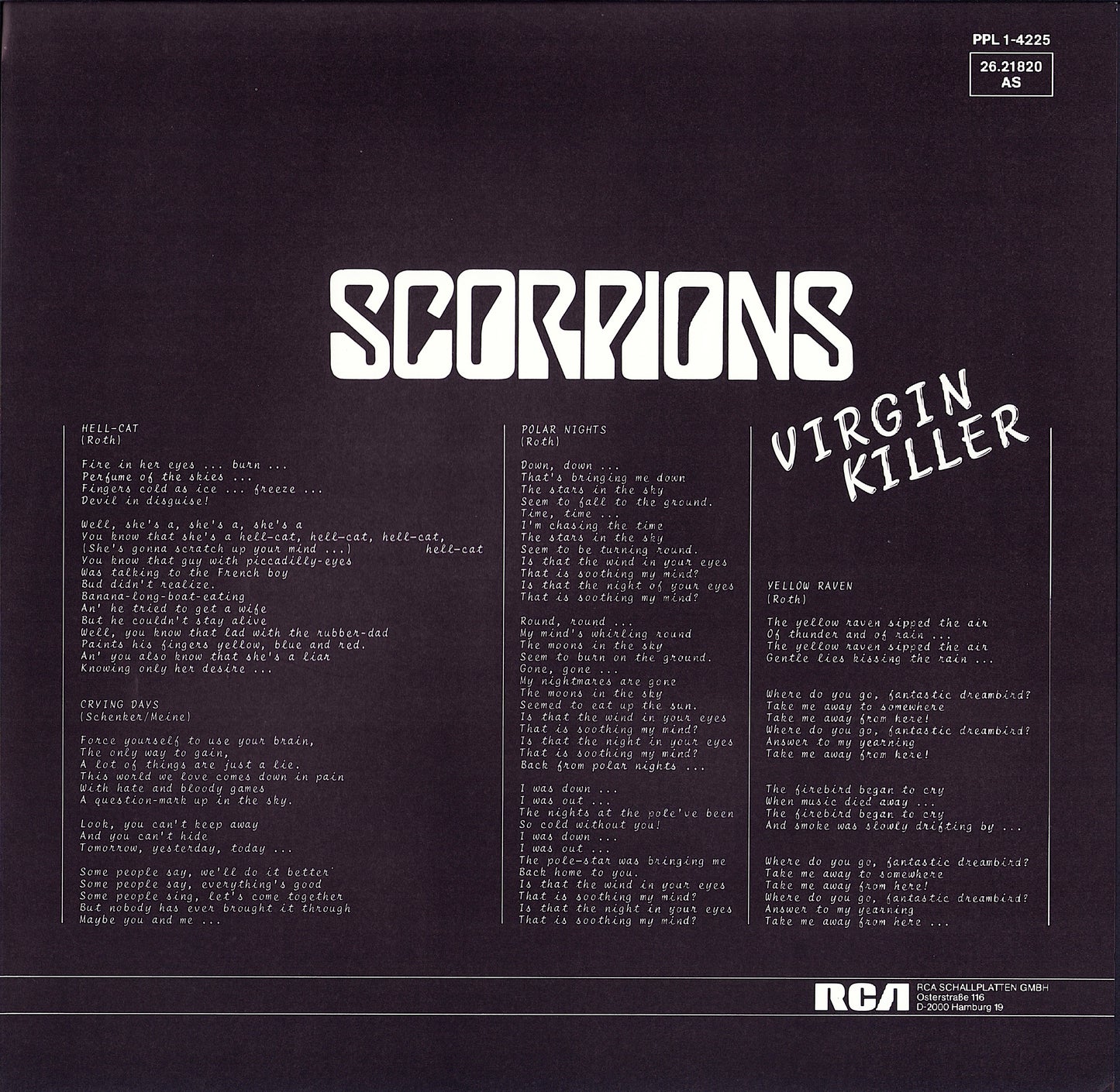 Scorpions ‎- Virgin Killer Vinyl LP