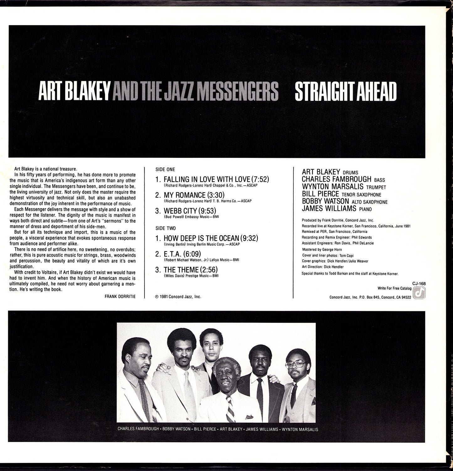 Art Blakey And The Jazz Messengers – Straight Ahead Vinyl LP