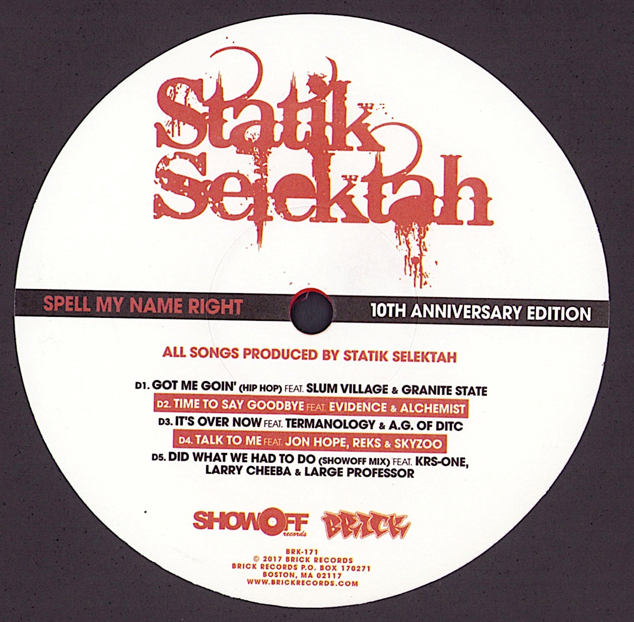 Statik Selektah – Spell My Name Right Red Wax Vinyl 2LP Limited Edition