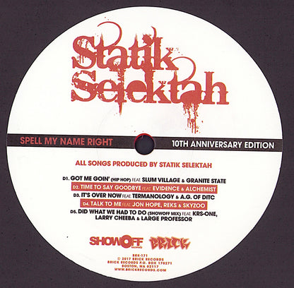 Statik Selektah – Spell My Name Right Red Wax Vinyl 2LP Limited Edition