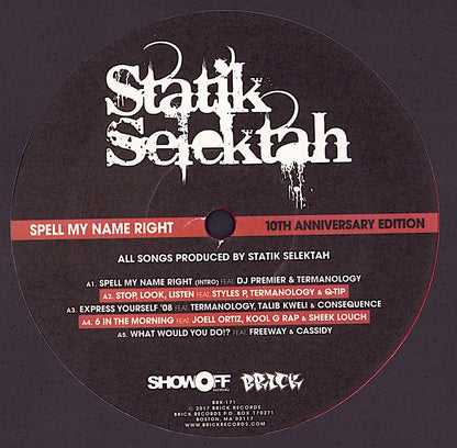 Statik Selektah – Spell My Name Right Red Wax Vinyl 2LP Limited Edition