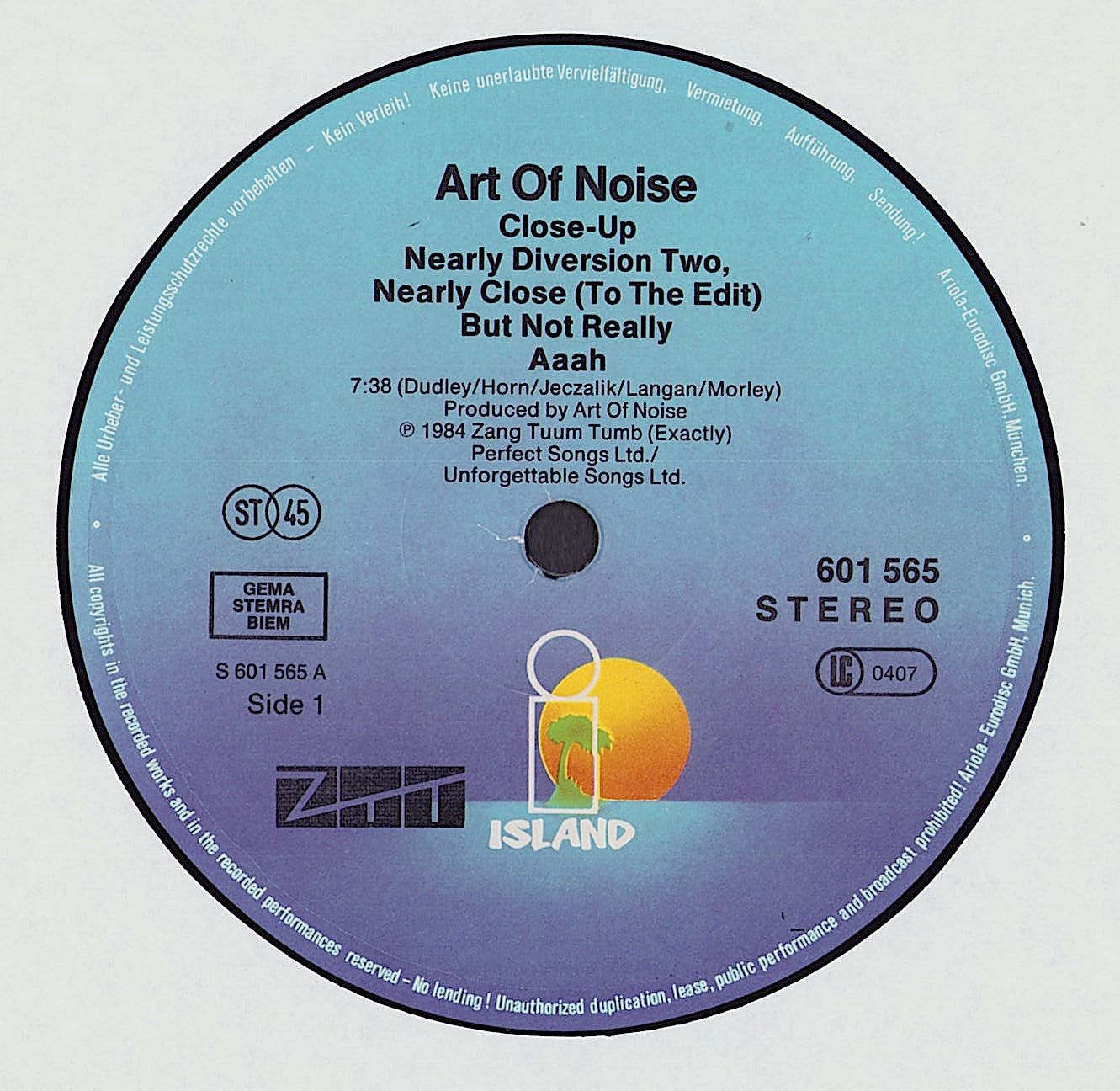 The Art Of Noise ‎– Close-Up / Close-Up Hop