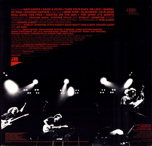 Crosby, Stills & Nash - Live It Up Vinyl LP | EU Original | 1990 Kopie