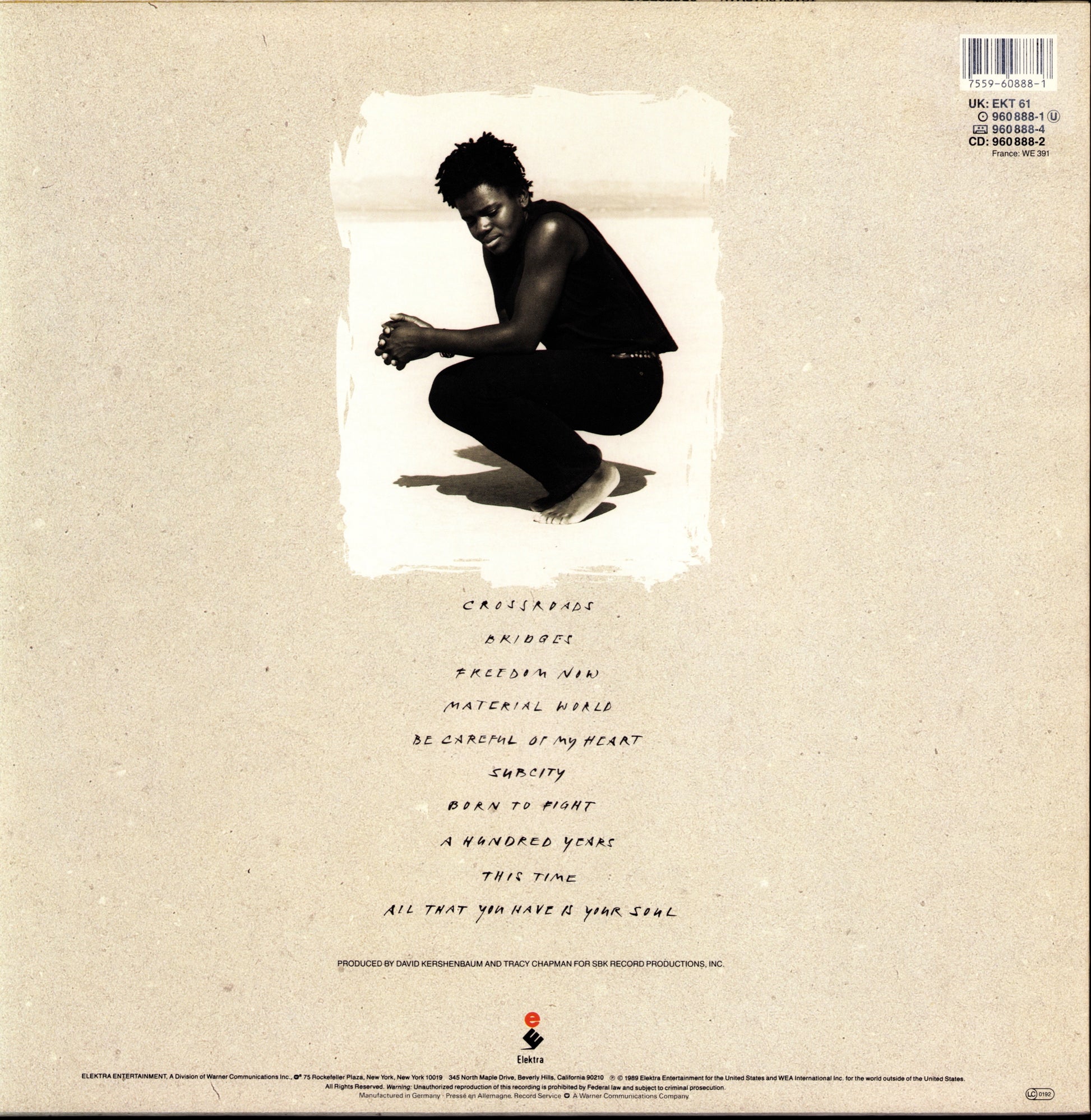 Tracy Chapman ‎- Crossroads Vinyl LP