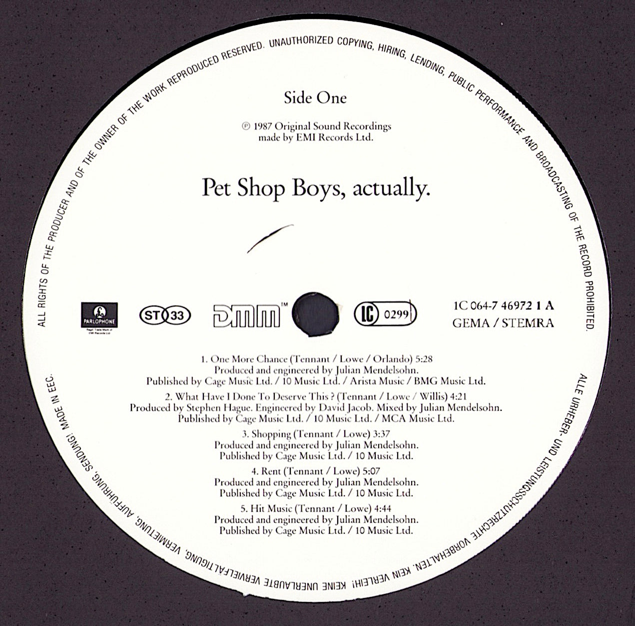 Pet Shop Boys ‎- Actually Vinyl LP