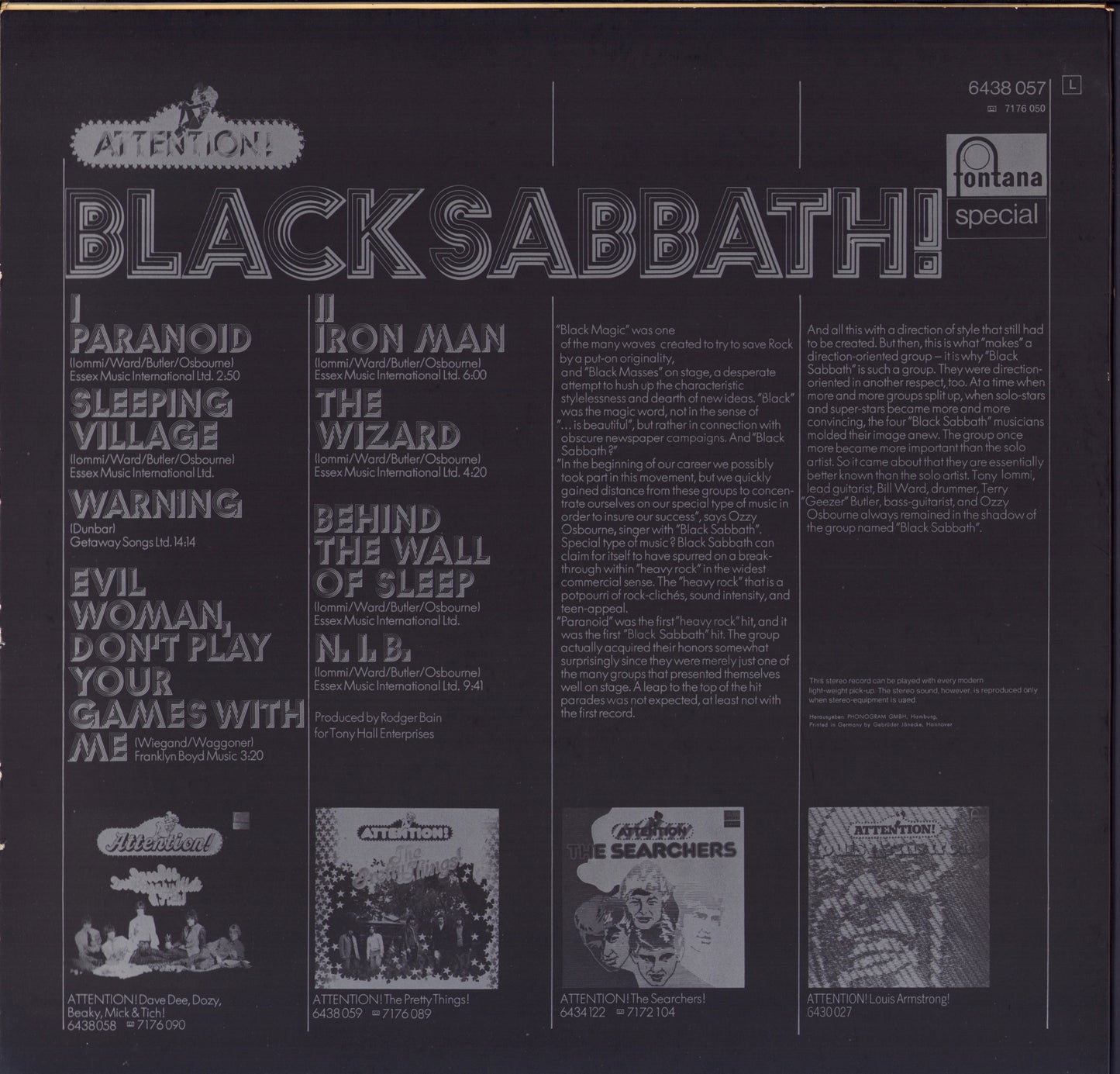 Black Sabbath ‎- Attention! Black Sabbath! Vinyl LP