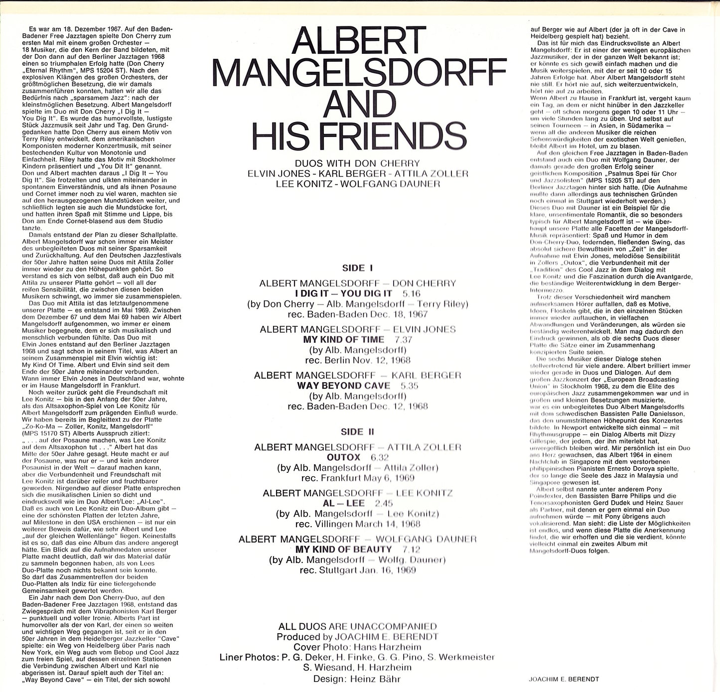 Albert Mangelsdorff – Albert Mangelsdorff And His Friends Vinyl LP