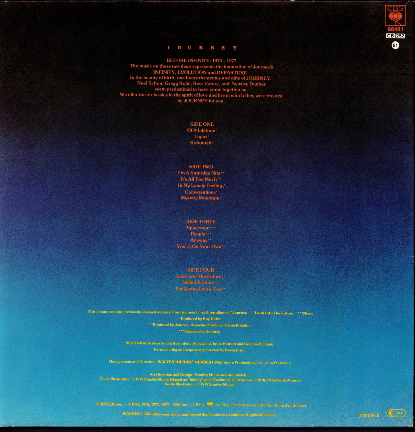 Journey - In the Beginning 1975-1977 Vinyl 2LP