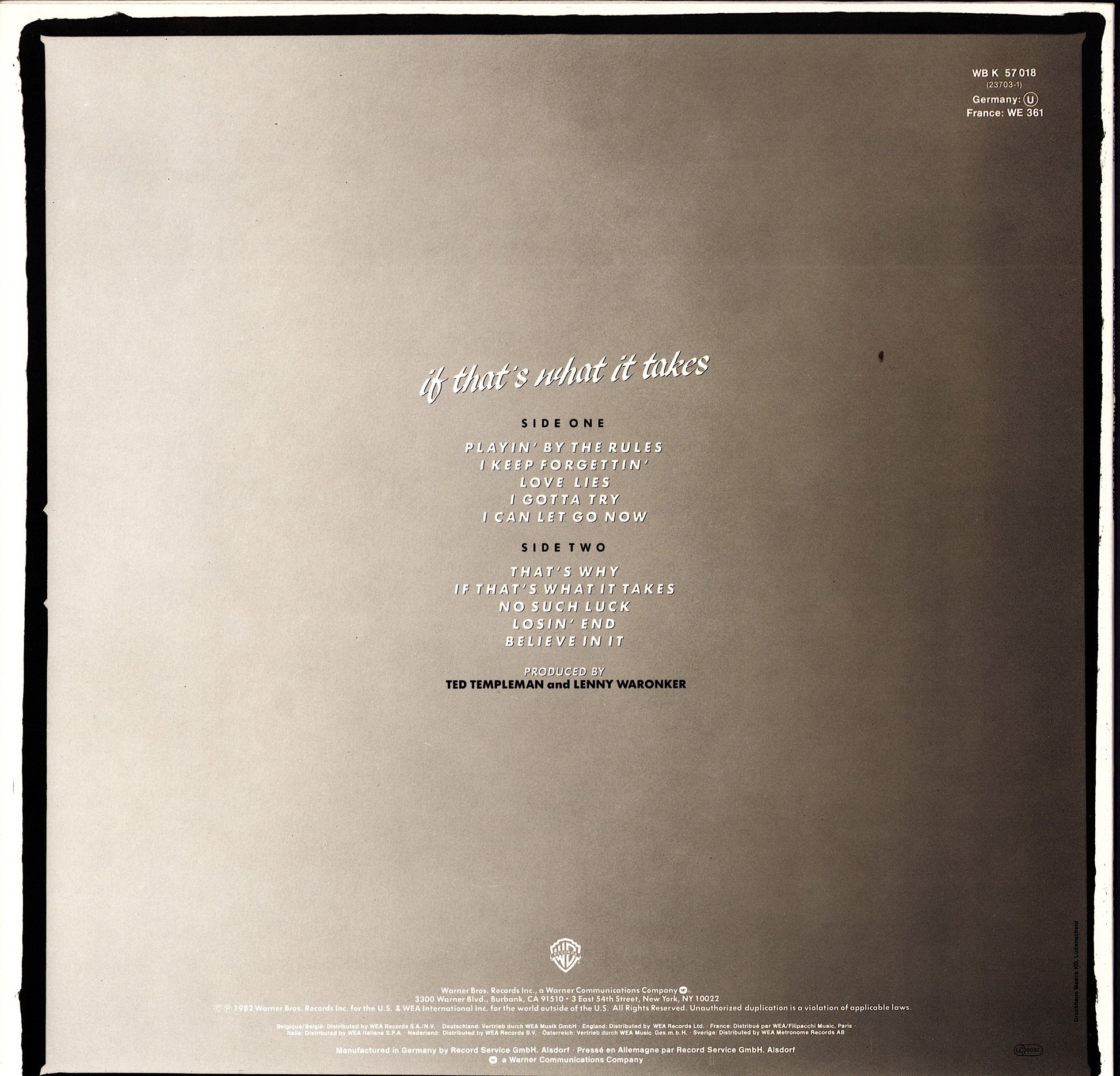 Michael McDonald ‎- If That's What It Takes Vinyl LP