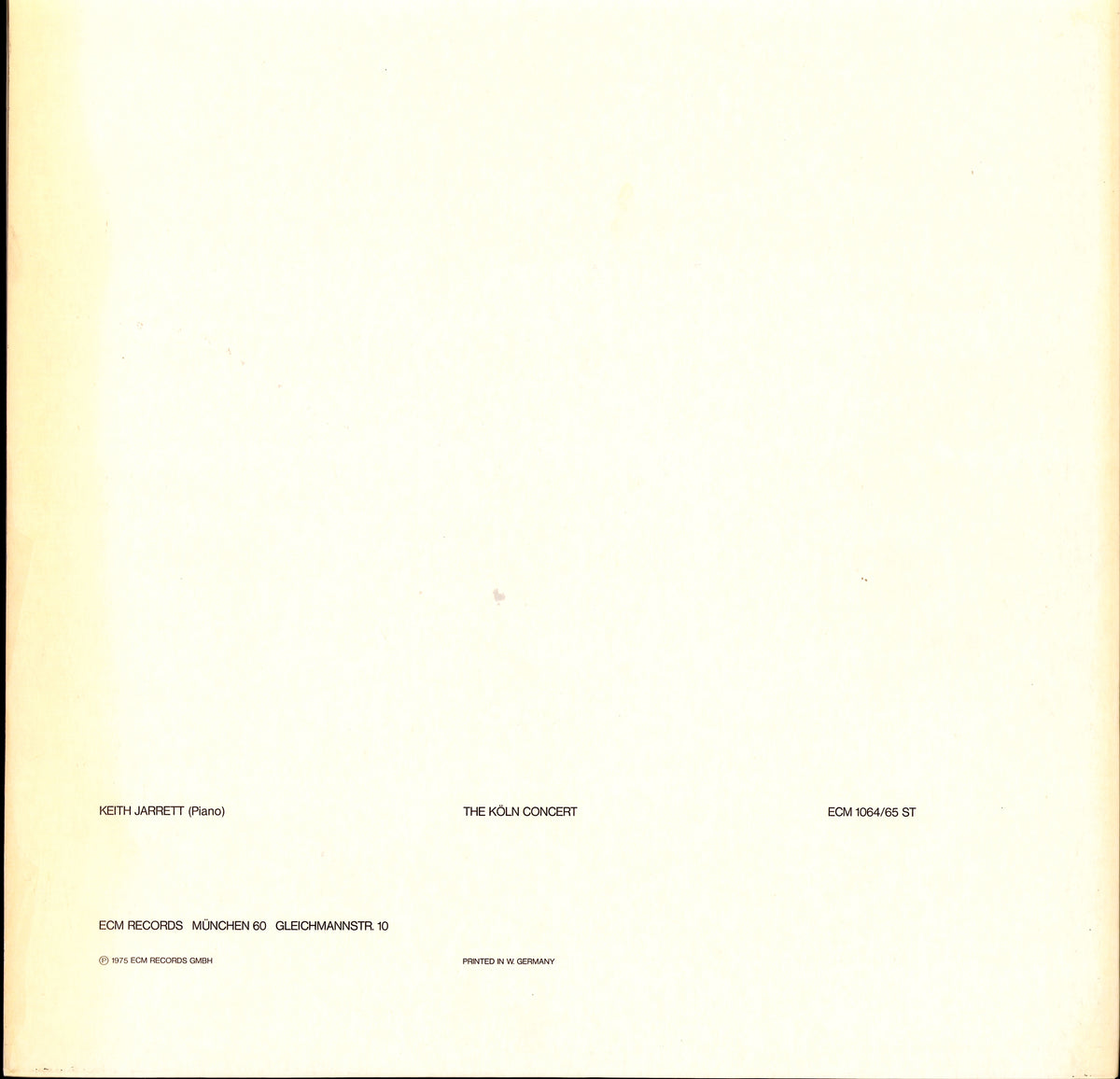 Keith Jarrett ‎- The Köln Concert Vinyl 2LP ECM Records Kopie