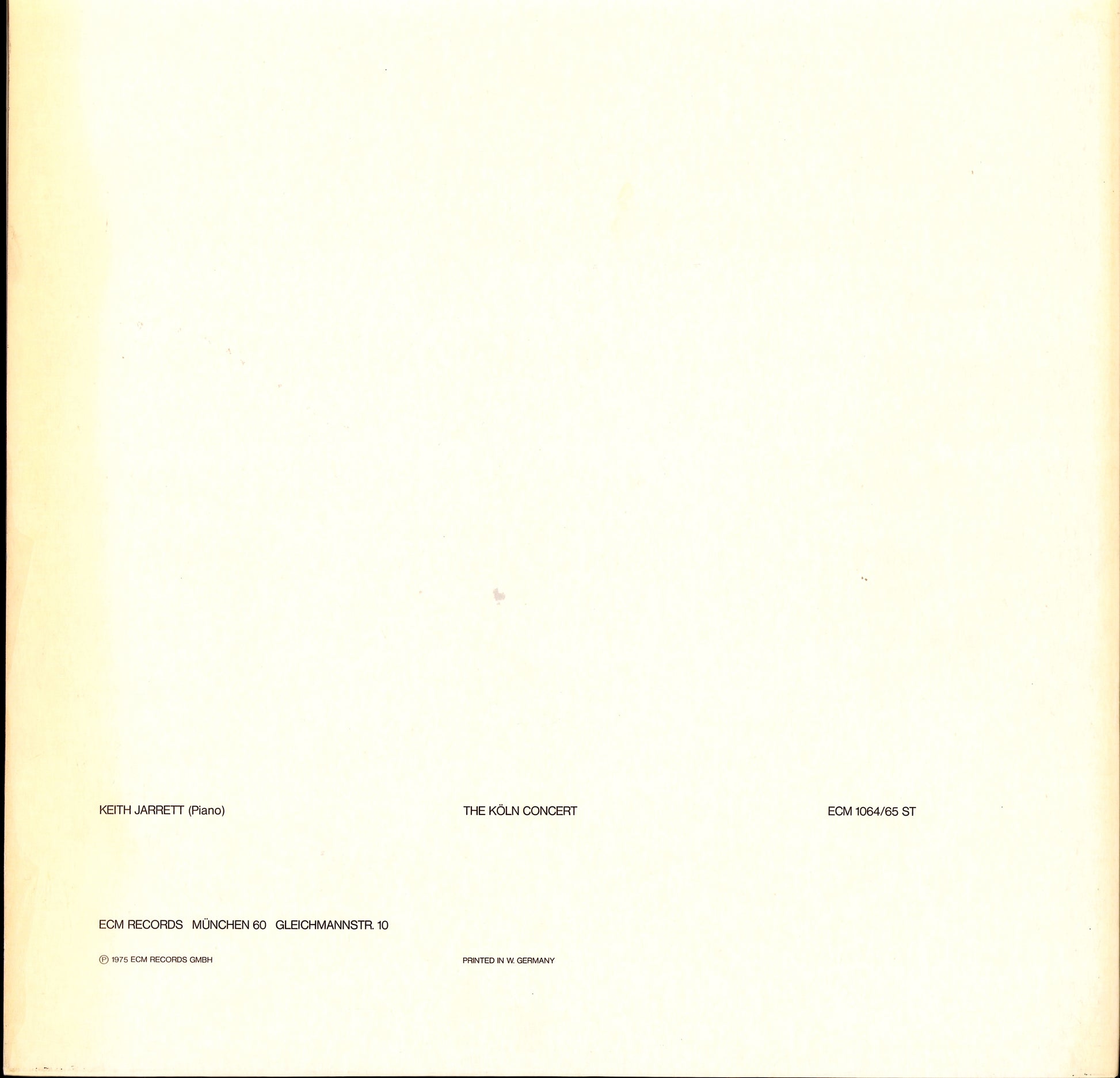 Keith Jarrett ‎- The Köln Concert Vinyl 2LP ECM Records Kopie