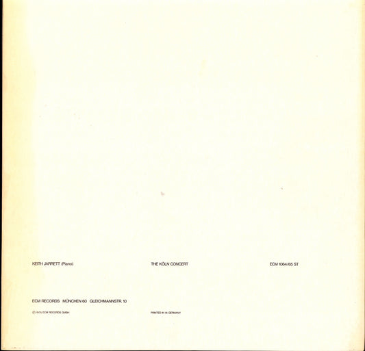 Keith Jarrett ‎- The Köln Concert Vinyl 2LP ECM Records Kopie