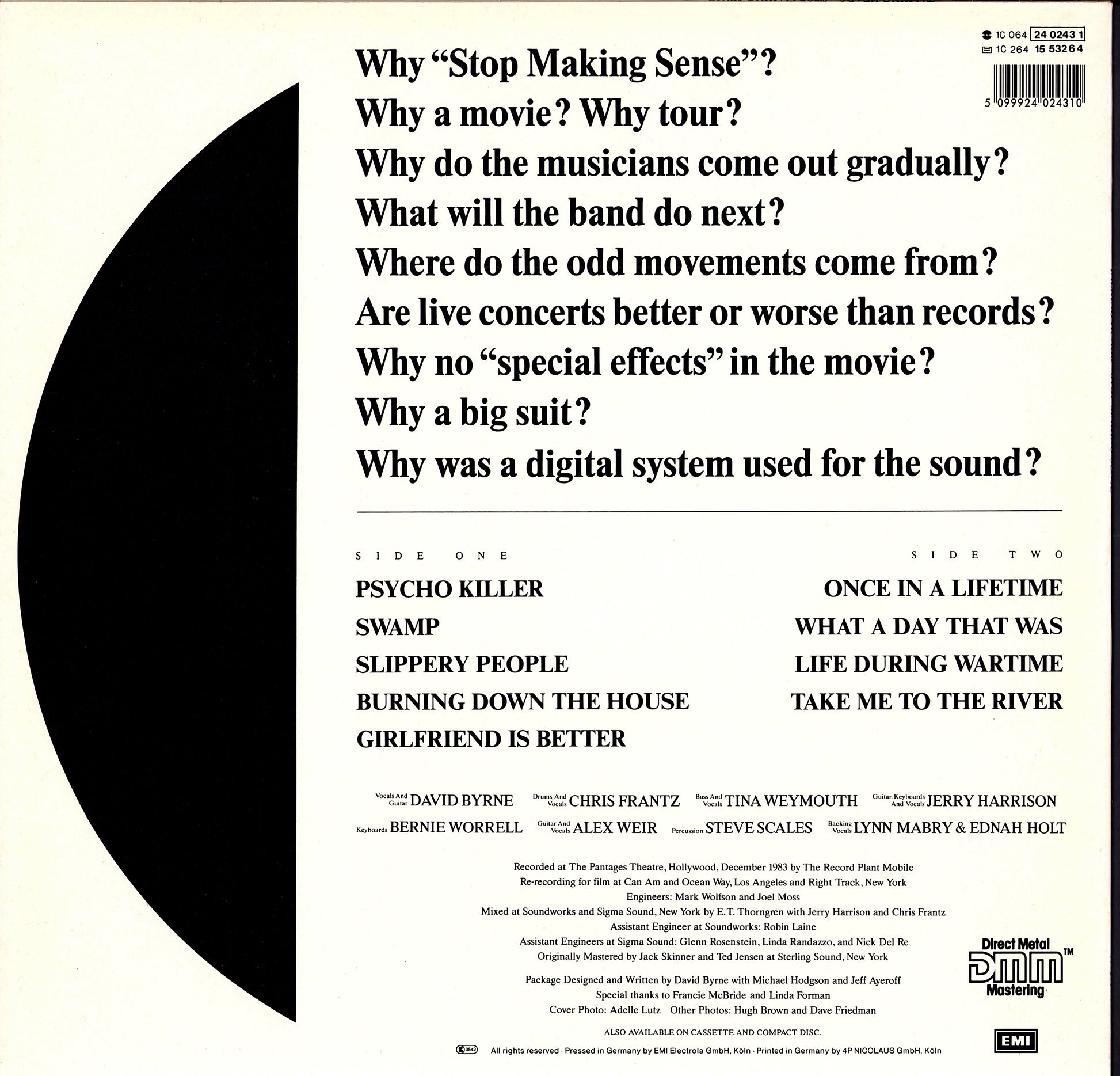 Talking Heads – Stop Making Sense Vinyl LP | EU Original | 1984