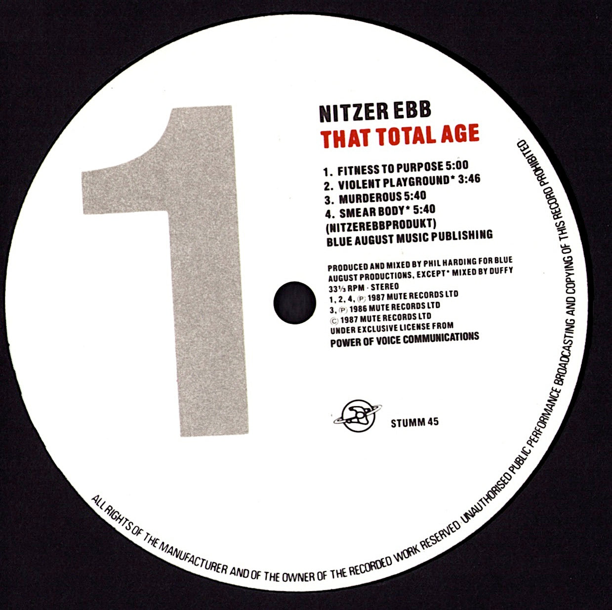 Nitzer Ebb – That Total Age Vinyl LP