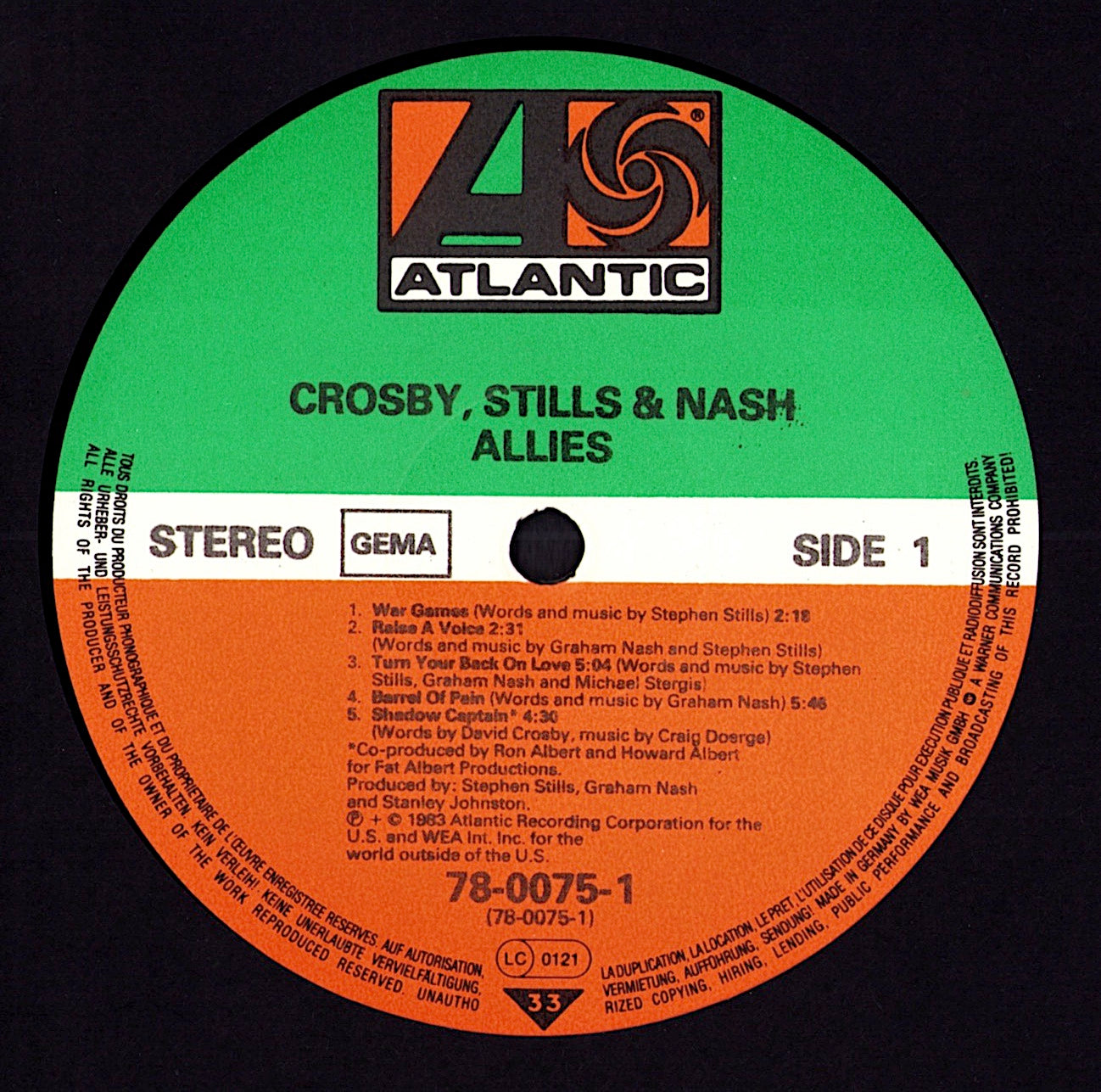 Crosby, Stills & Nash - Live It Up Vinyl LP | EU Original | 1990 Kopie