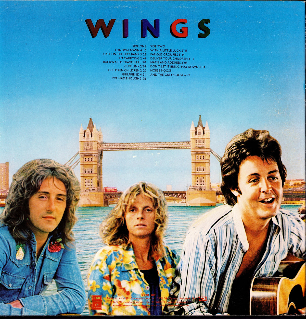 Wings (2) - London Town (Vinyl LP | Poster | Italian Release | 1978)