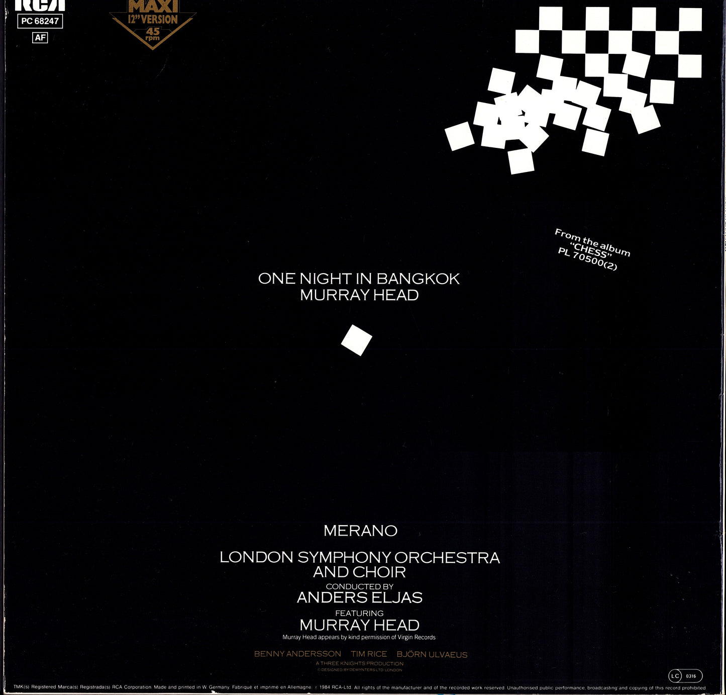 Murray Head – One Night In Bangkok Vinyl 12" Kopie