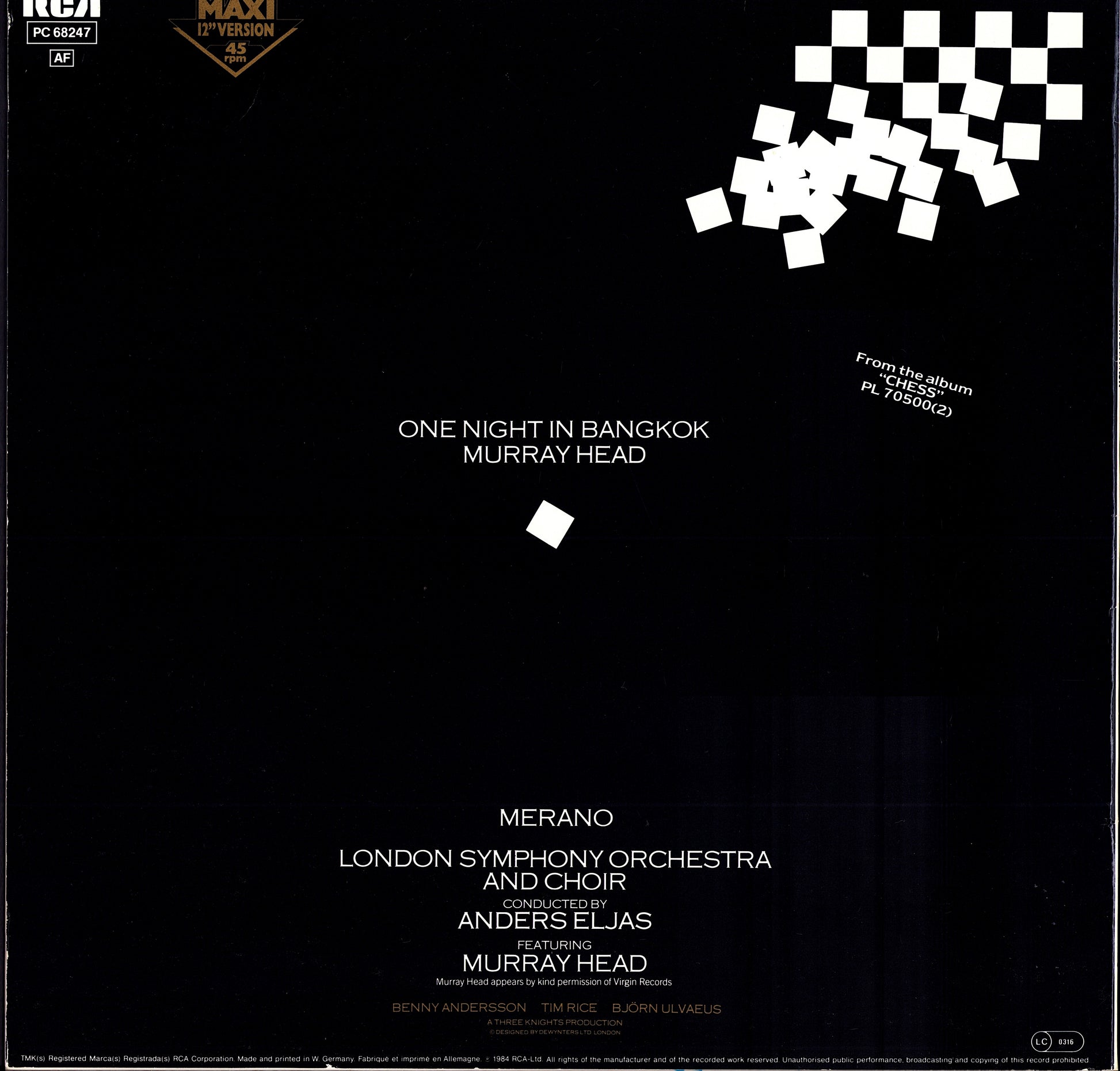 Murray Head – One Night In Bangkok Vinyl 12" Kopie