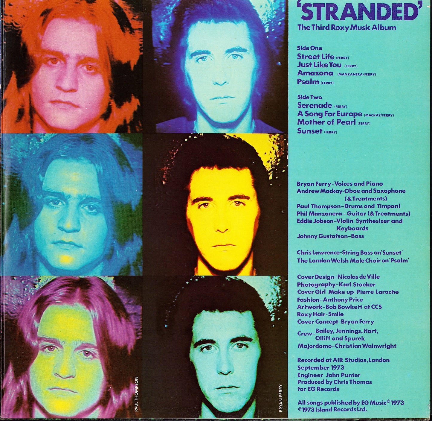 Roxy Music ‎- Stranded Vinyl LP NE