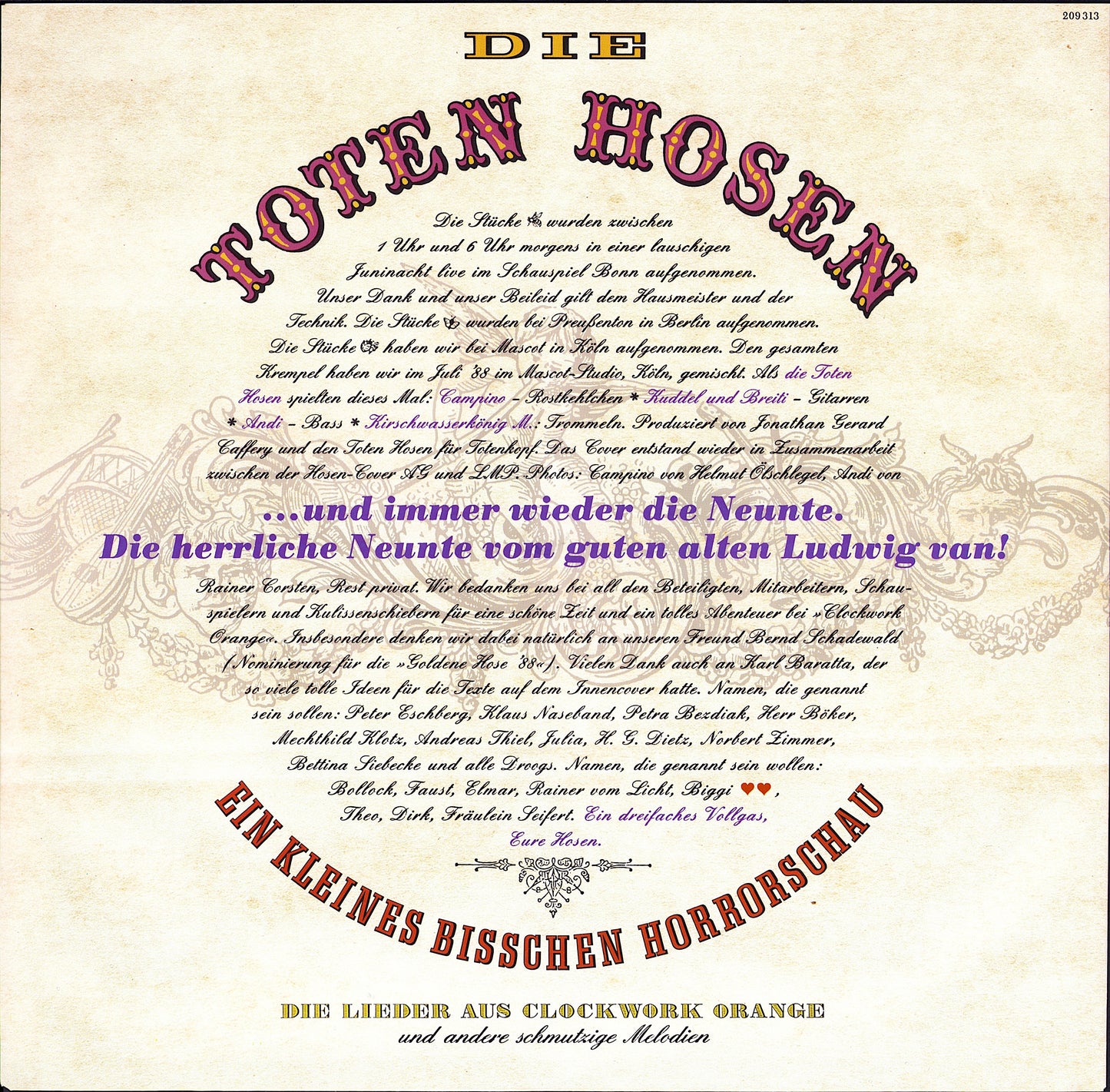 Die Toten Hosen - Ein Kleines Bisschen Horrorschau Vinyl LP