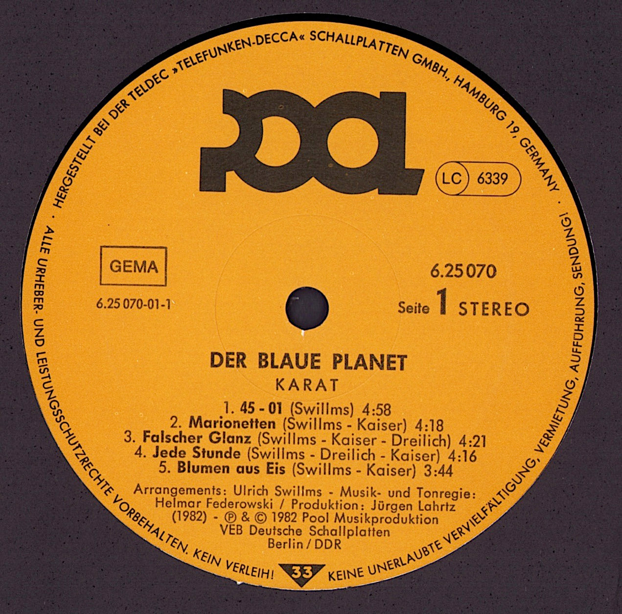 Karat – Der Blaue Planet Vinyl LP