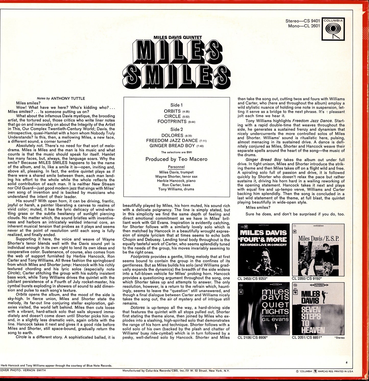 Miles Davis ‎- Miles Smiles Vinyl LP