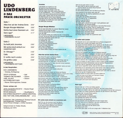 Udo Lindenberg & Das Panik Orchester - Alles Klar Auf Der Andrea Doria Vinyl LP