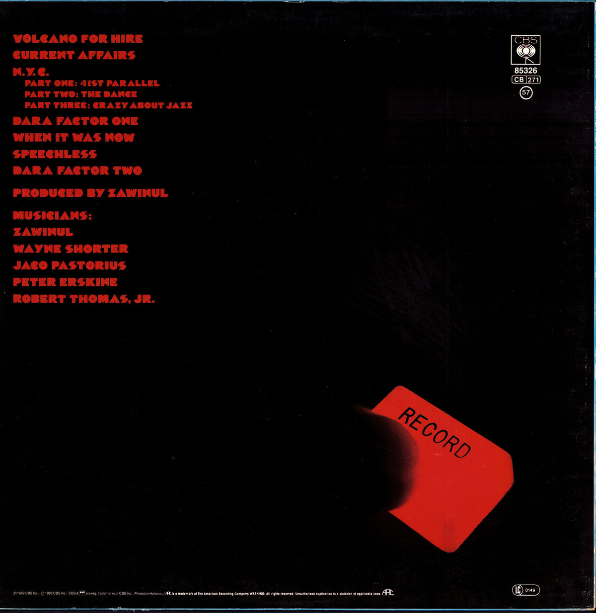 Weather Report - Sweetnighter Vinyl LP | EU Reissue | 1983 Kopie