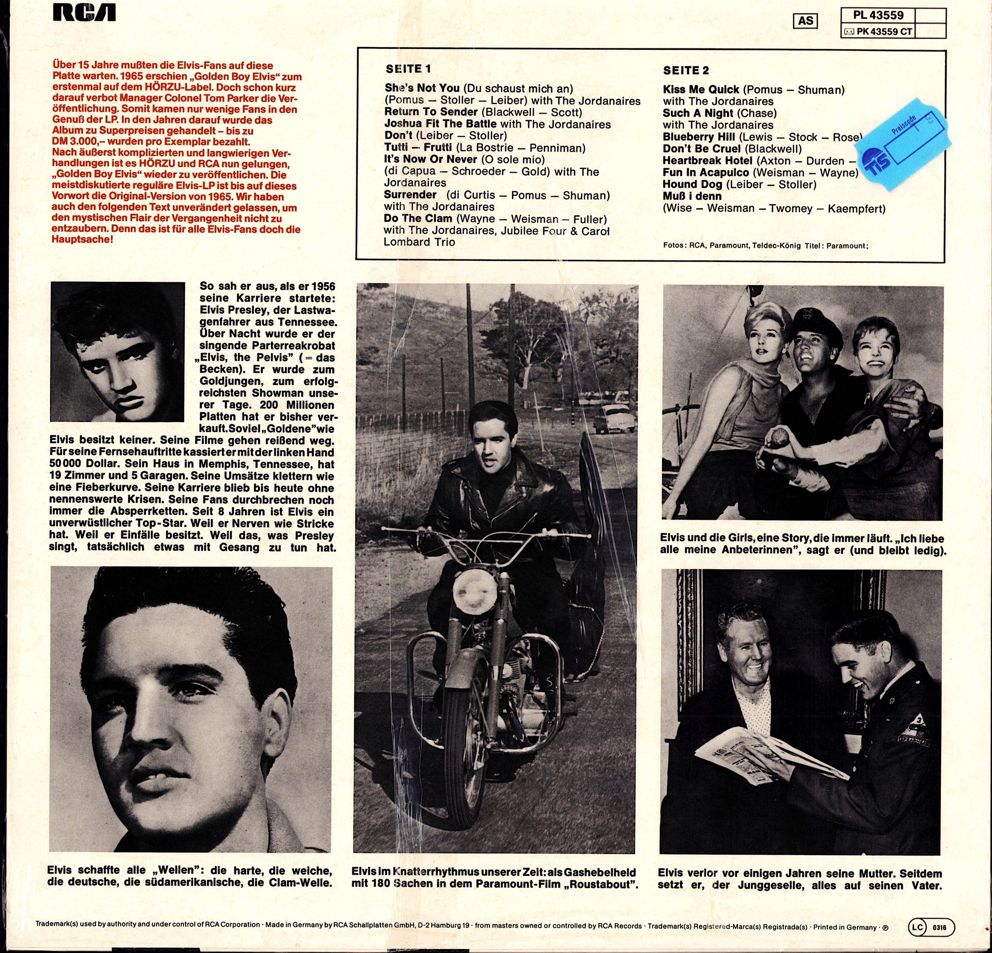 Elvis Presley - Kissin' Cousins Vinyl LP | DE Reissue | RCA Victor Kopie
