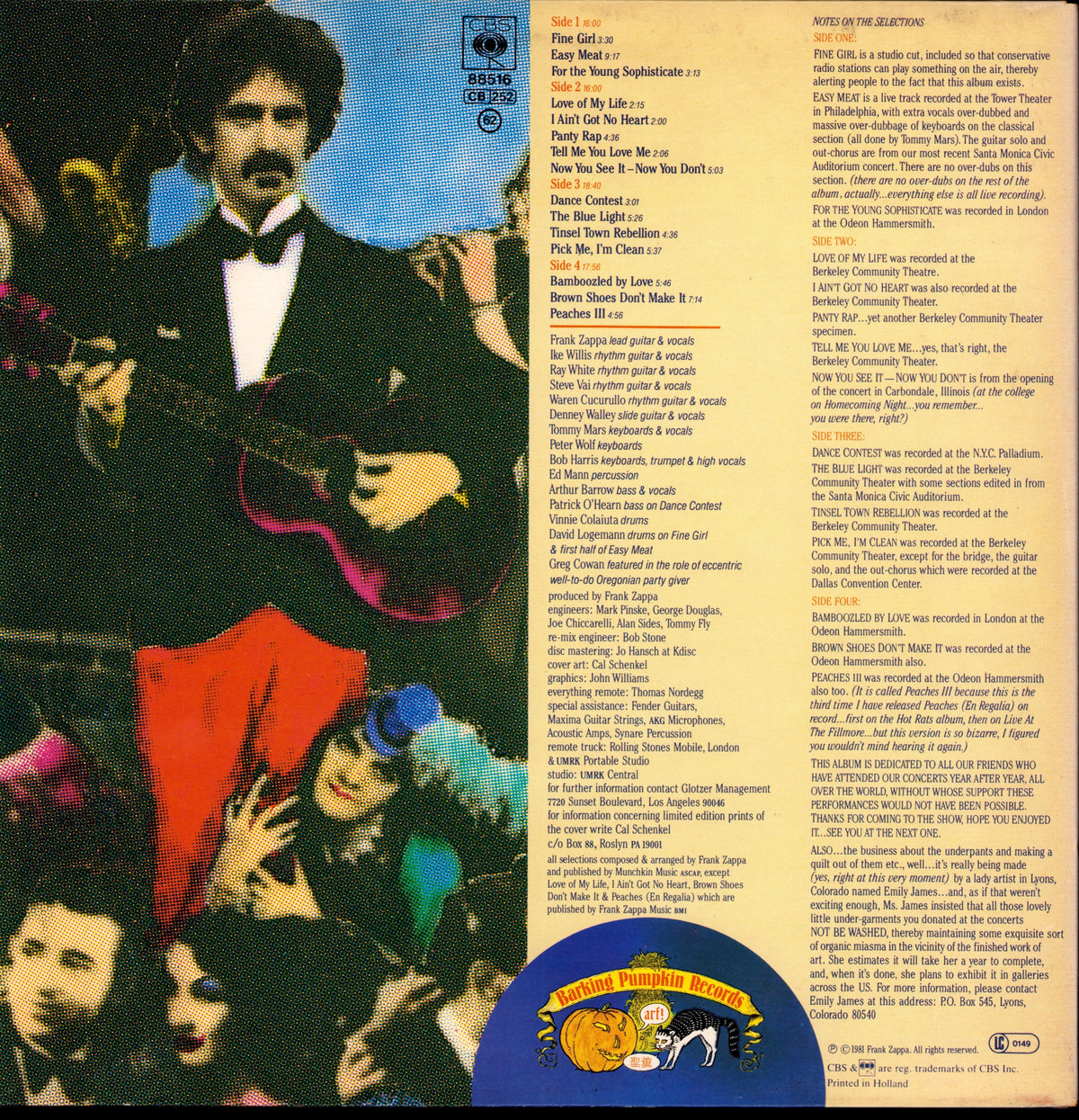 Frank Zappa - Tinsel Town Rebellion Vinyl 2LP | EU Original | 1981 Kopie