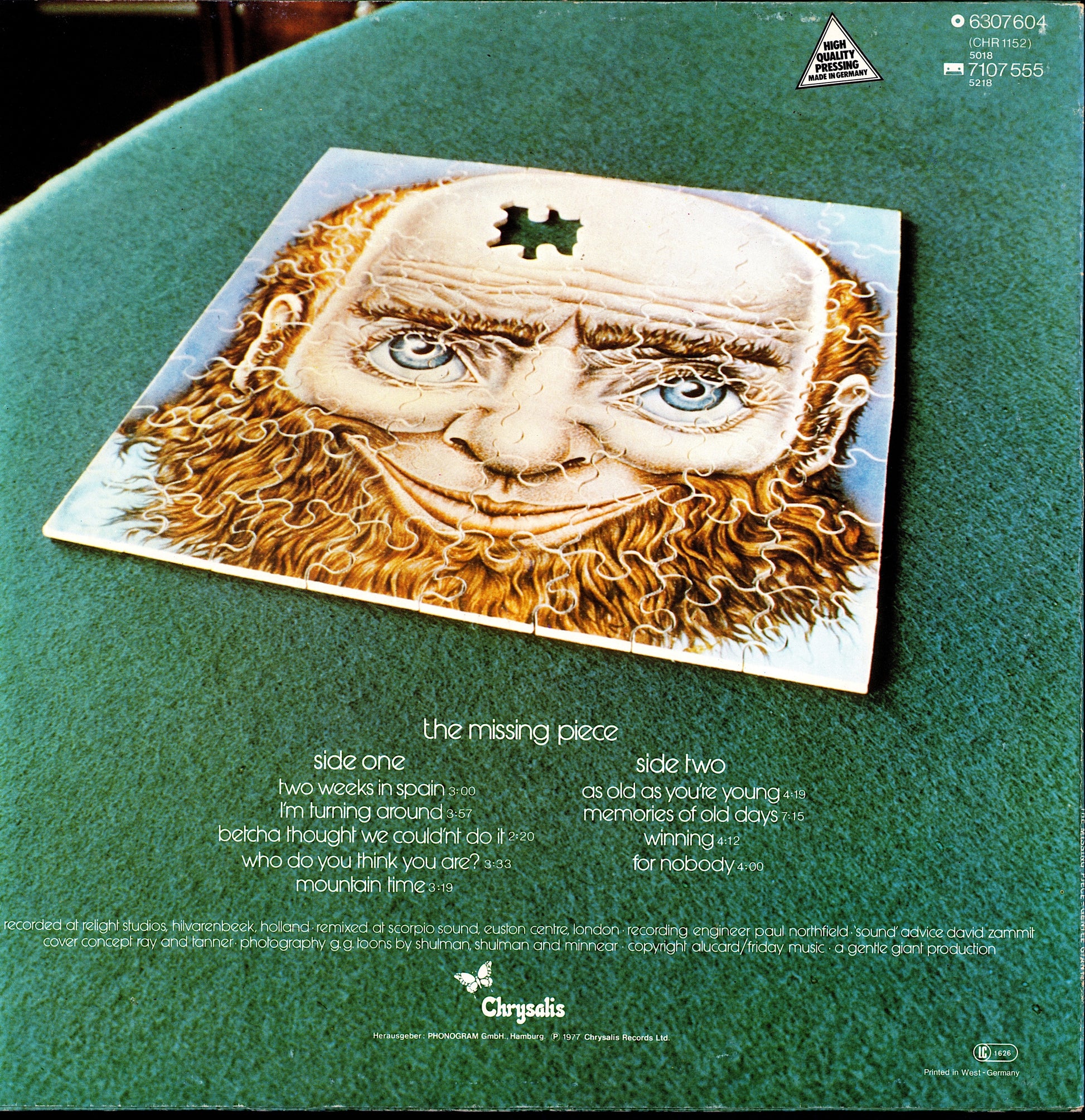Gentle Giant – The Missing Piece Vinyl LP | DE Original | 1977