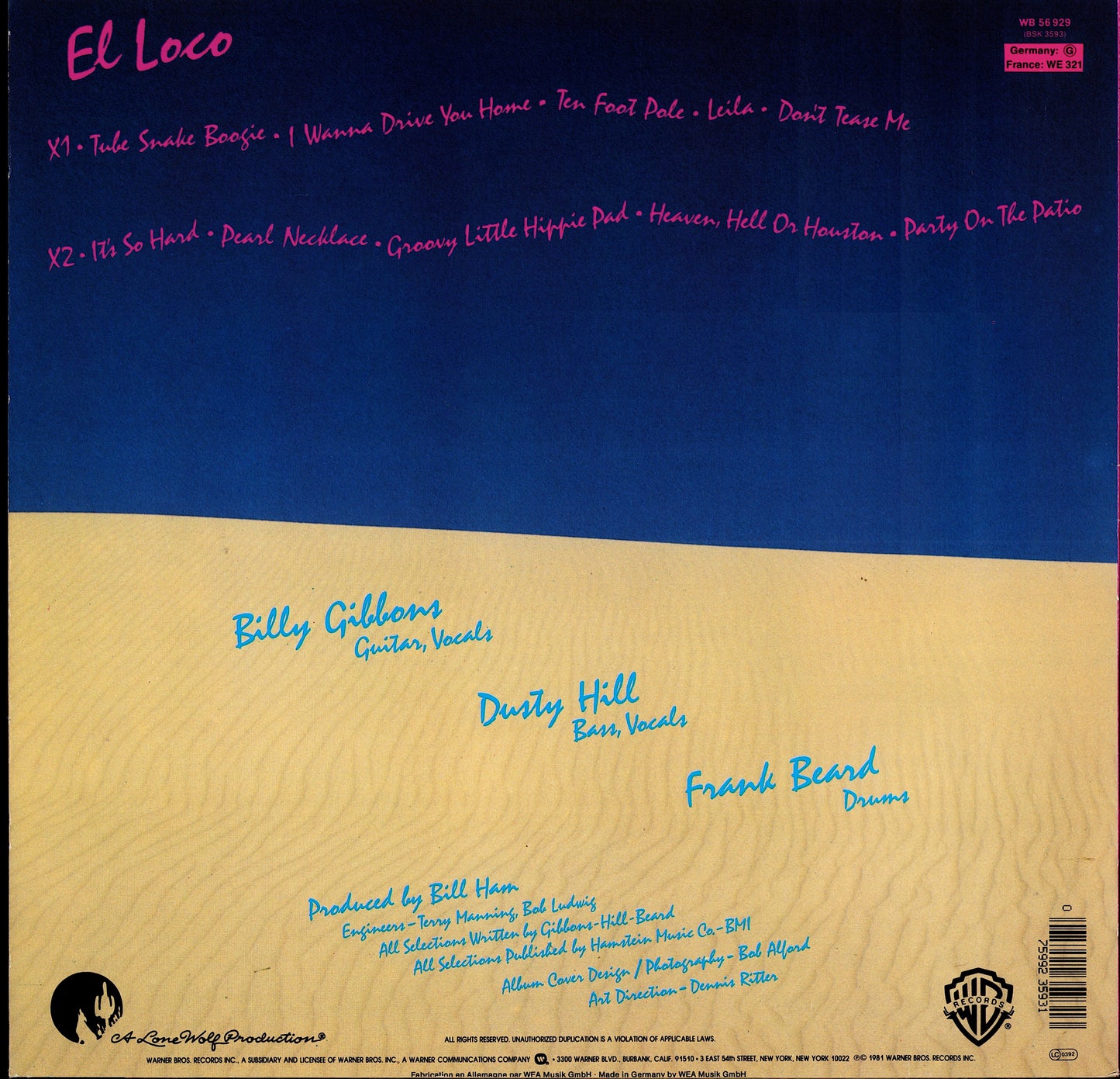 ZZ Top – Tres Hombres Vinyl LP | EU Reissue | Original 1973 Kopie