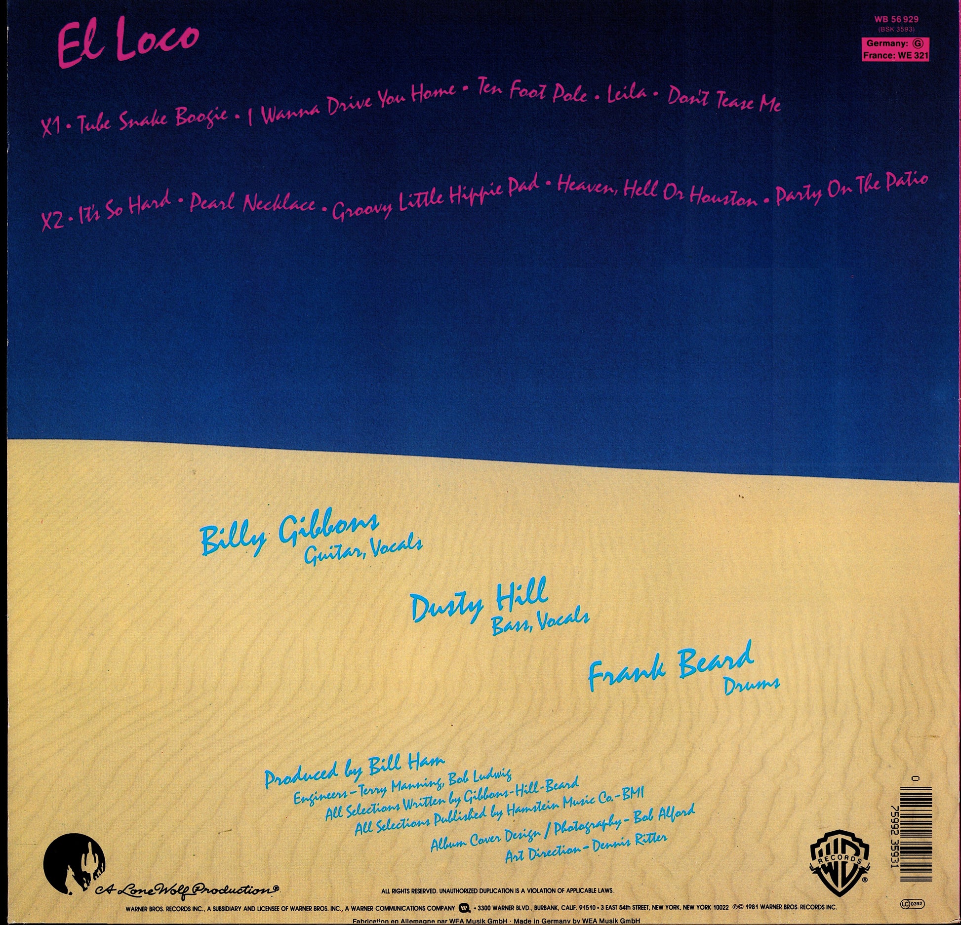 ZZ Top – Tres Hombres Vinyl LP | EU Reissue | Original 1973 Kopie