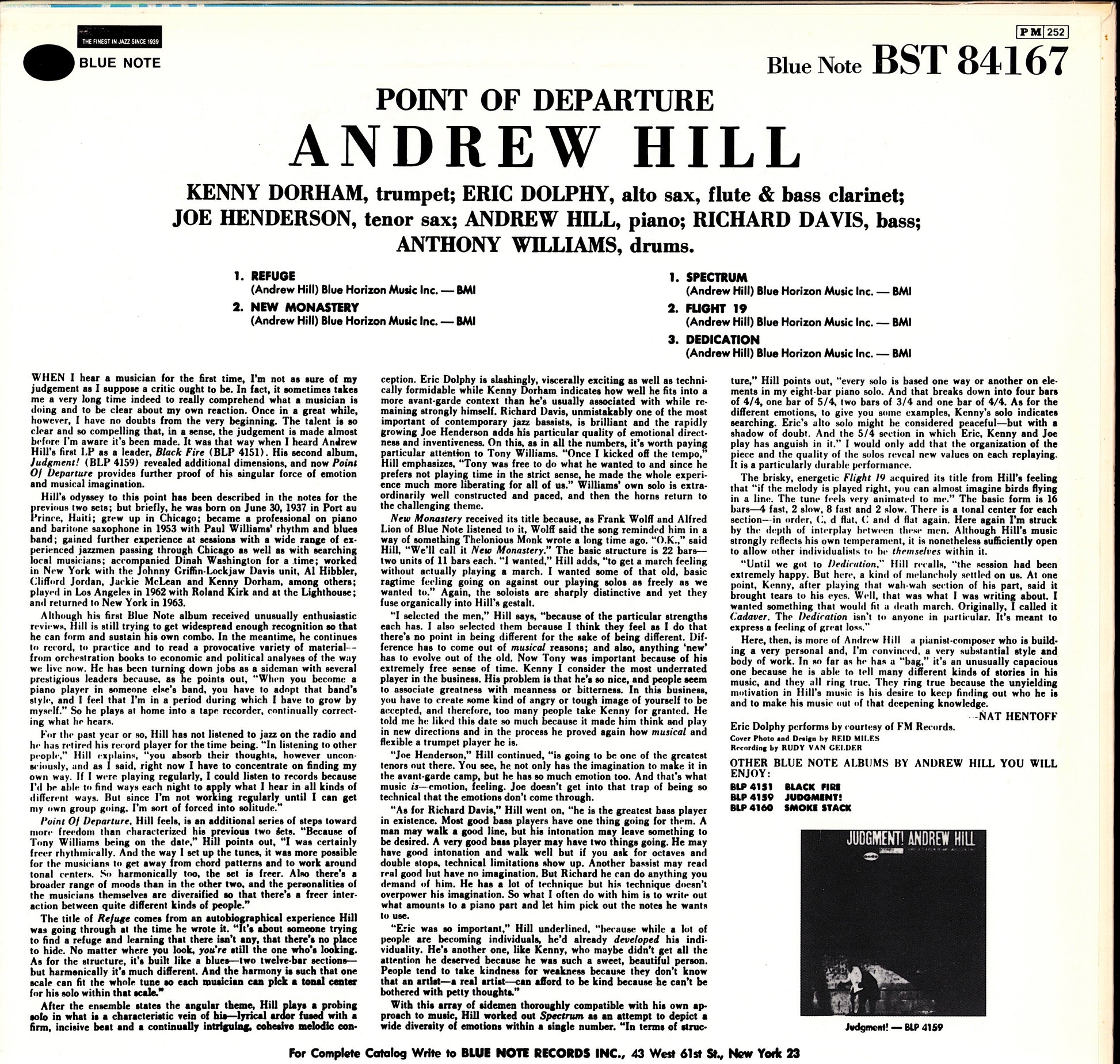 Andrew Hill – Point Of Departure Vinyl LP