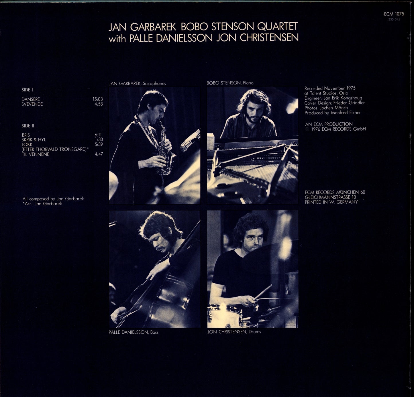 Jan Garbarek Bobo Stenson Quartet – Dansere Vinyl LP