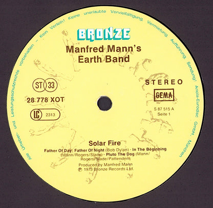 Manfred Mann's Earth Band – Solar Fire Vinyl LP