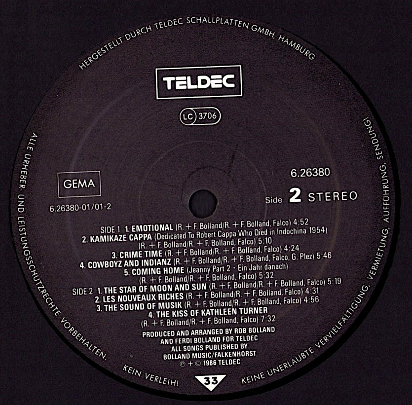 Falco ‎- Emotional Vinyl LP