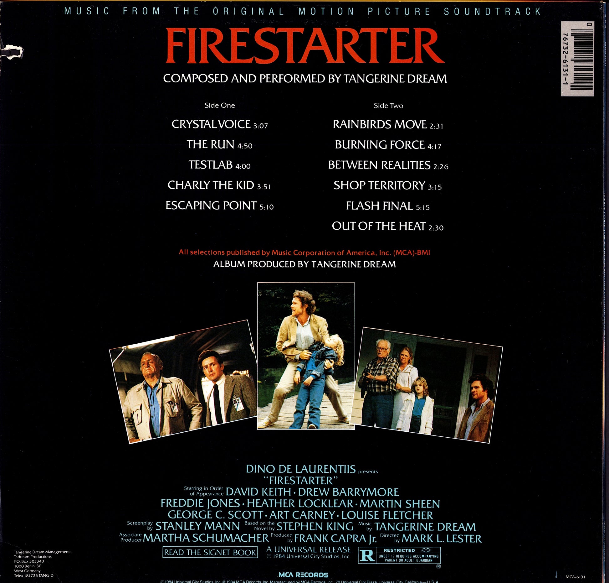 Tangerine Dream – Firestarter Music From The Original Motion Picture Soundtrack Vinyl LP