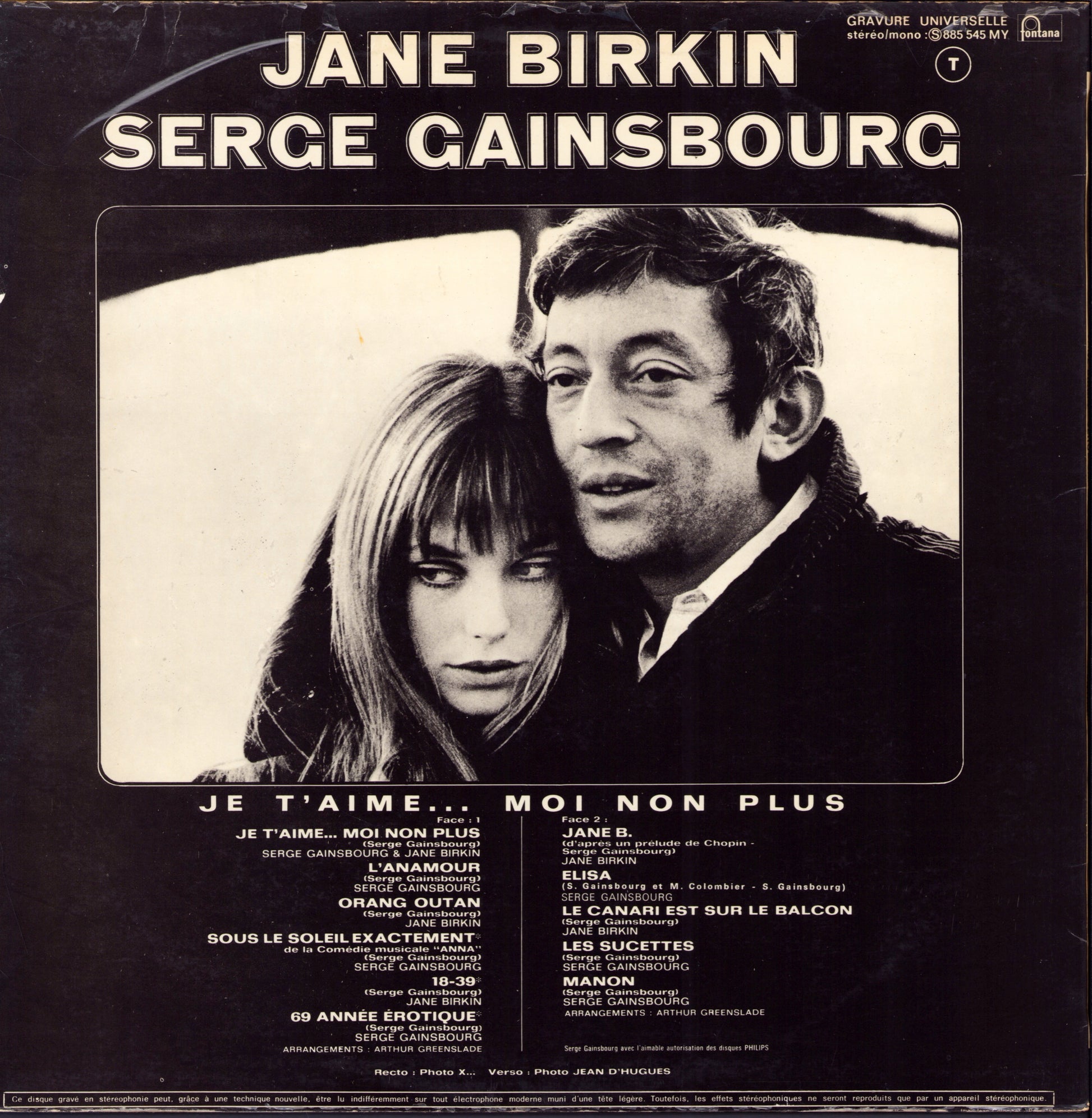 Serge Gainsbourg & Jane Birkin – Jane Birkin - Serge Gainsbourg Vinyl LP