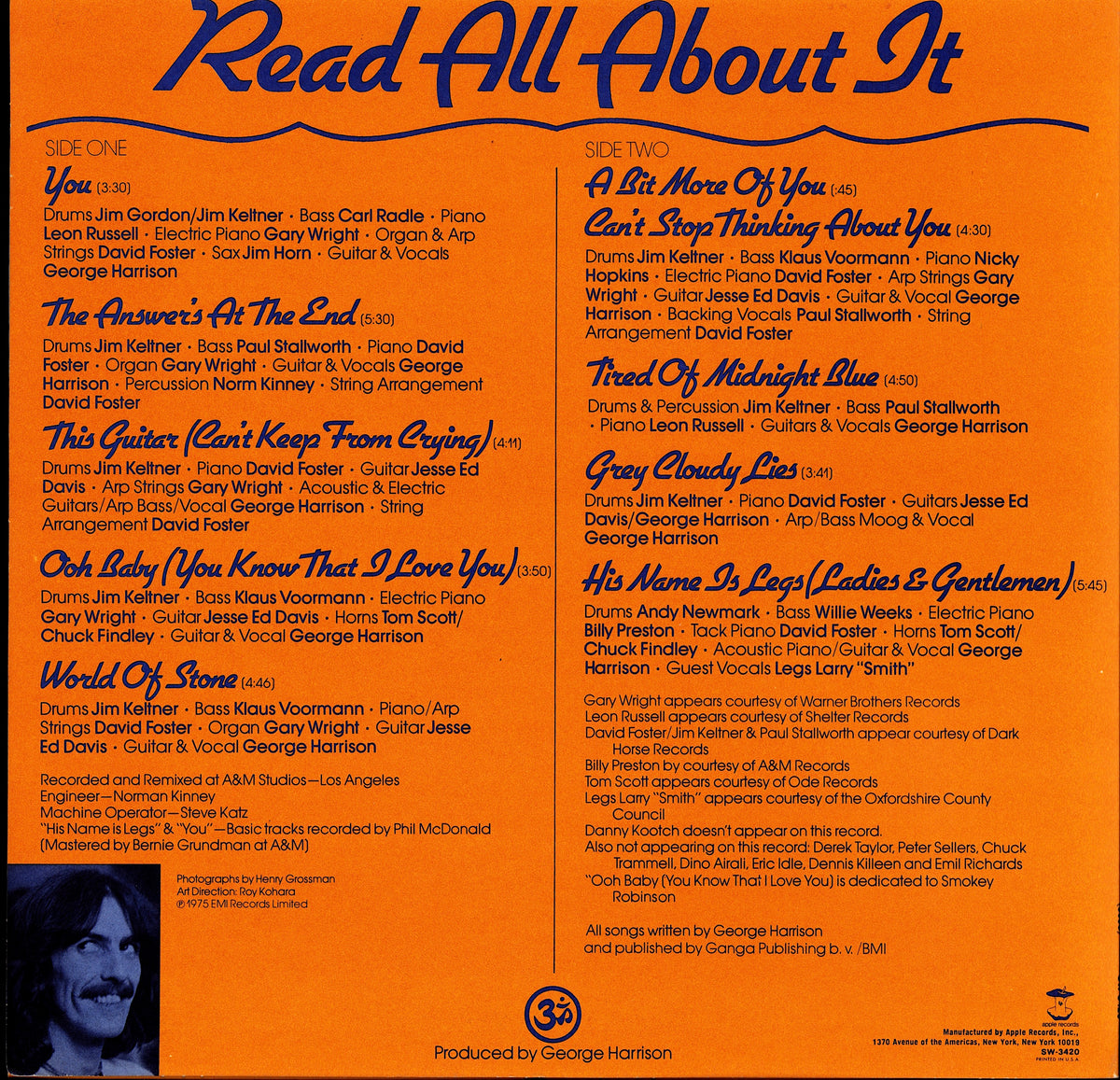 George Harrison - Extra Texture (Read All About It) (Vinyl LP | US Original Pressing | 1975)