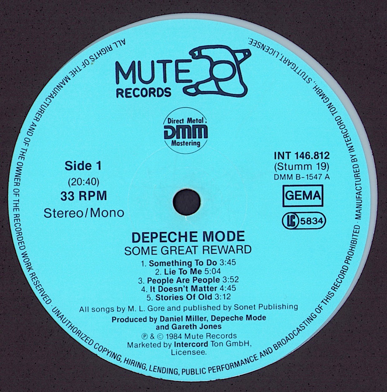 Depeche Mode - Some Great Reward Grey Vinyl LP