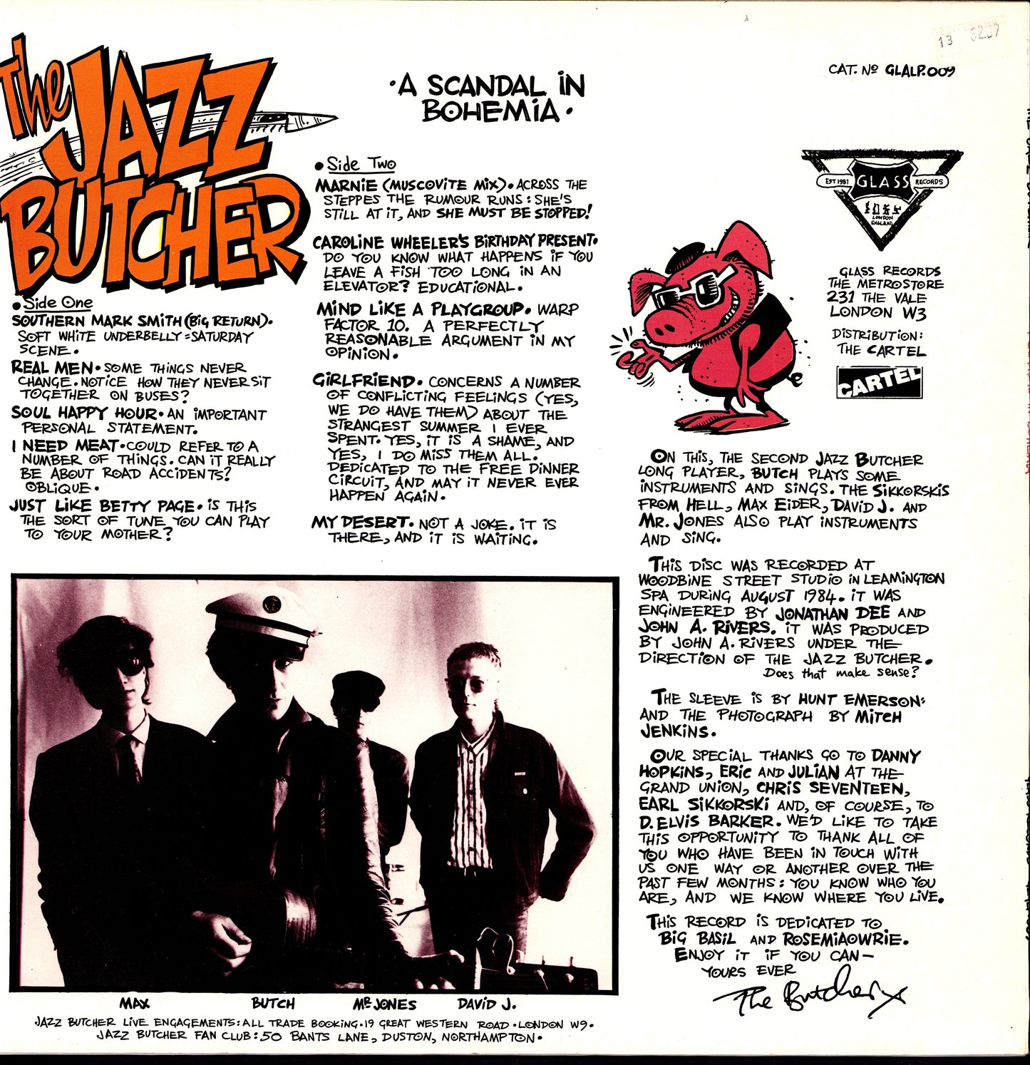 The Jazz Butcher - A Scandal In Bohemia Vinyl LP | DE Original | 1985 Kopie
