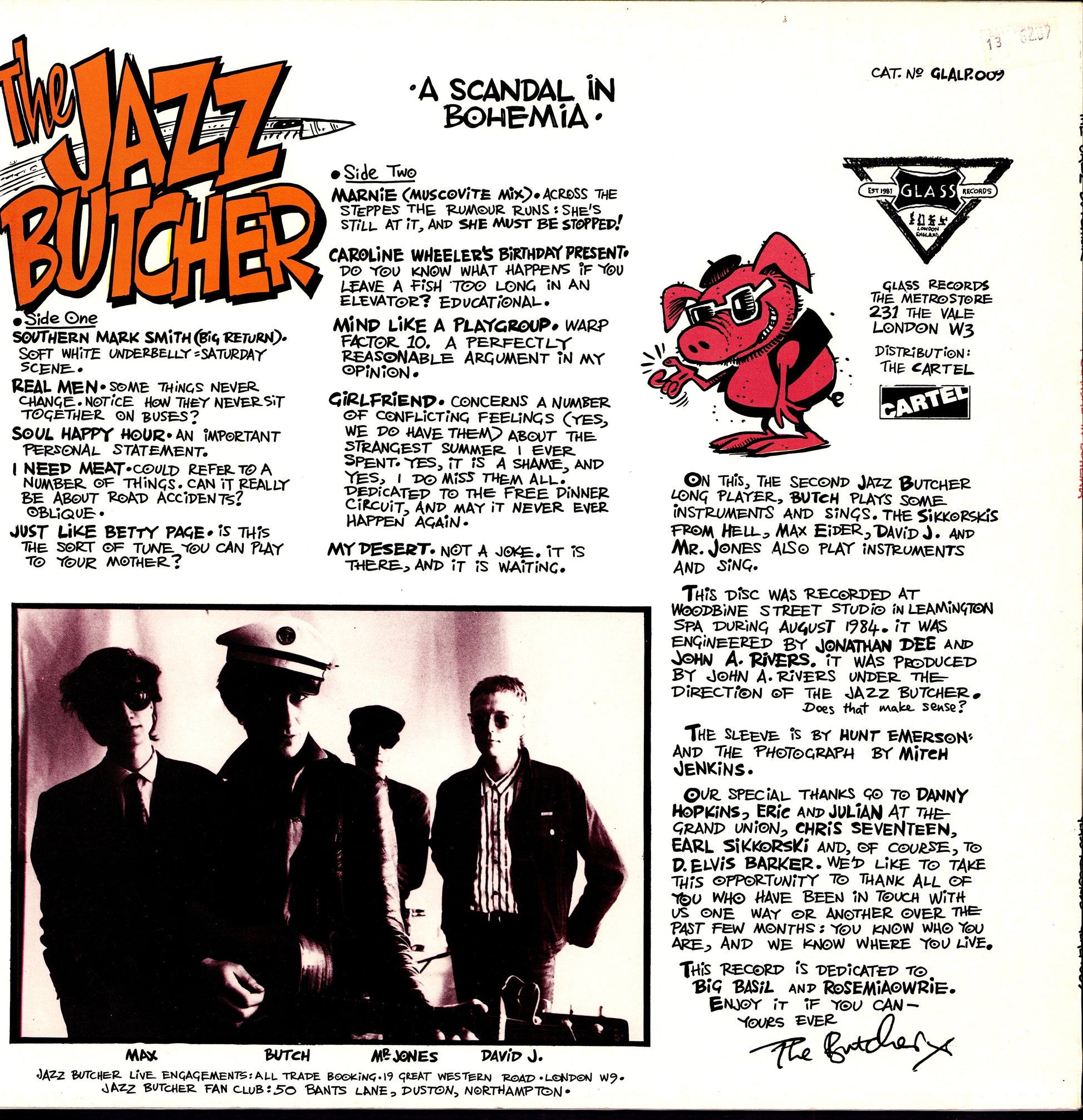 The Jazz Butcher - A Scandal In Bohemia Vinyl LP | DE Original | 1985 Kopie