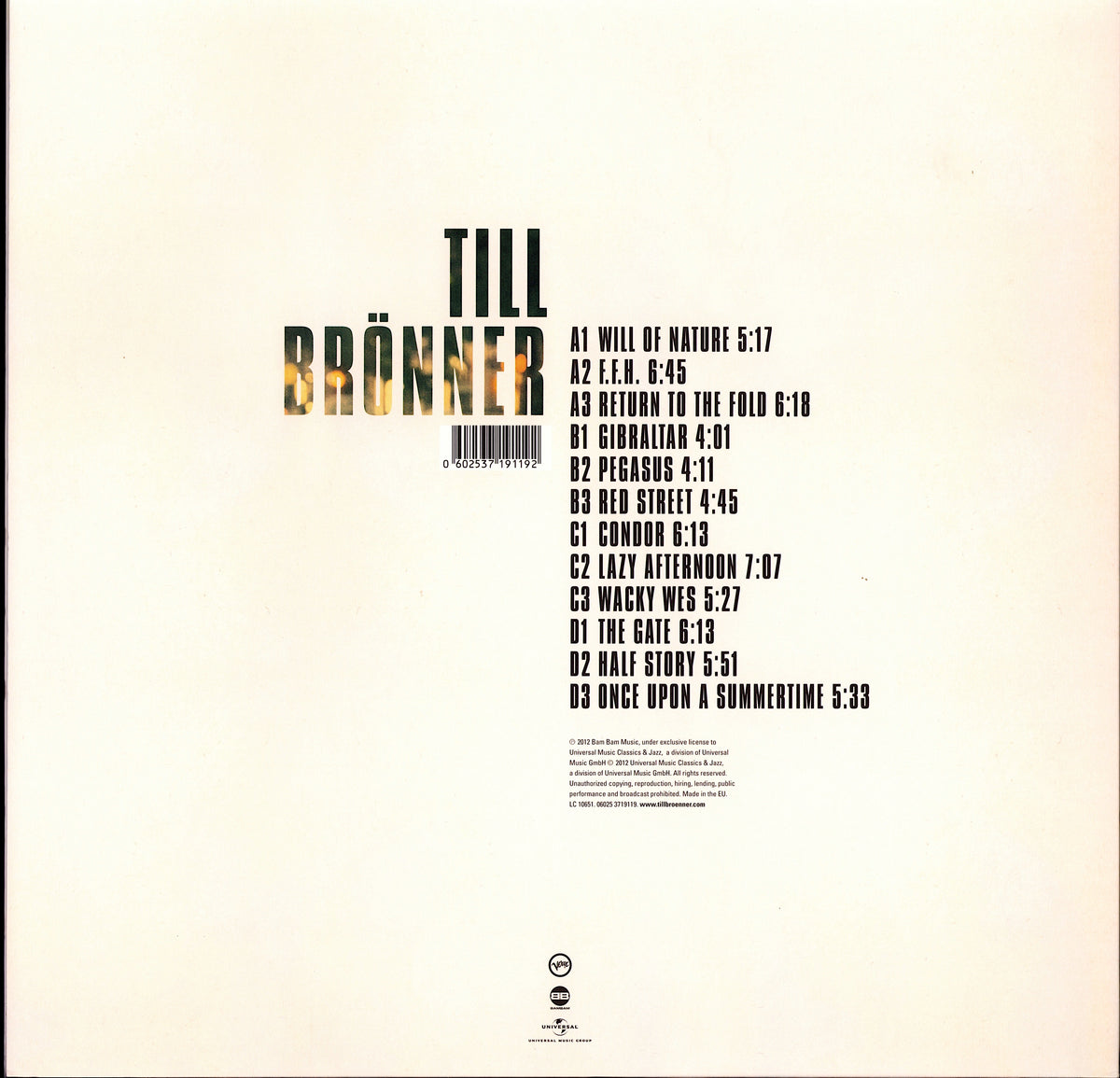 Till Brönner - Till Brönner (Vinyl 2LP | European Release | 2012 | Gatefold)