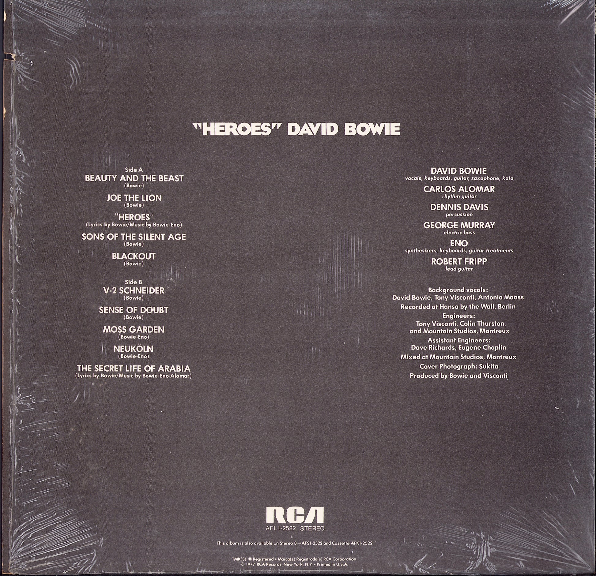 David Bowie ‎- "Heroes" Vinyl LP US