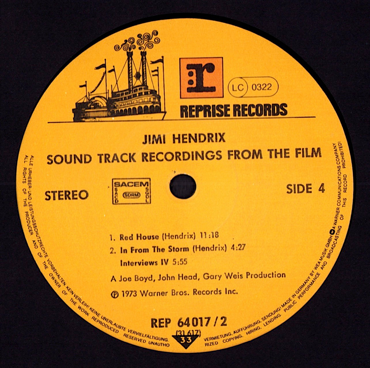 Jimi Hendrix – Sound Track Recordings From The Film "Jimi Hendrix" Vinyl 2LP | DE Reissue | 1980 Kopie