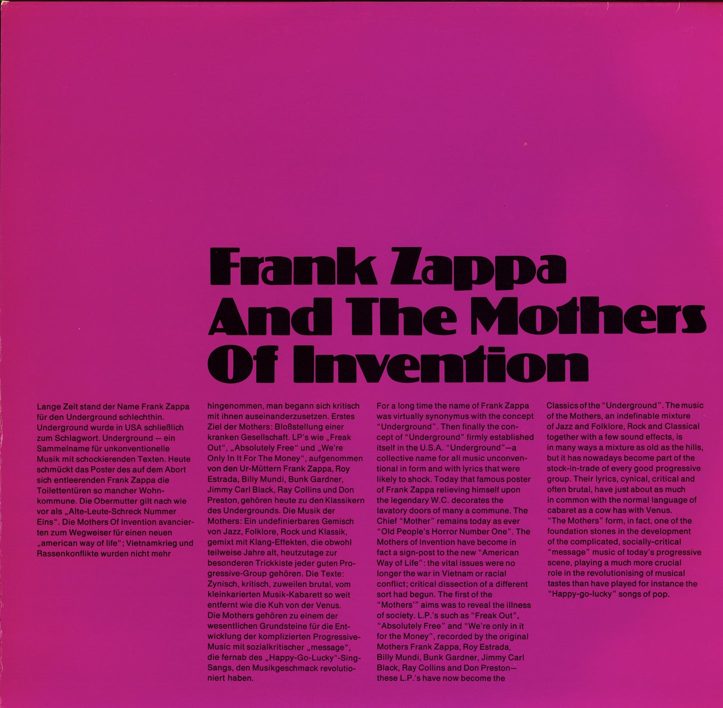 Frank Zappa And The Mothers Of Invention – Pop History, Vol. 7 Vinyl 2LP