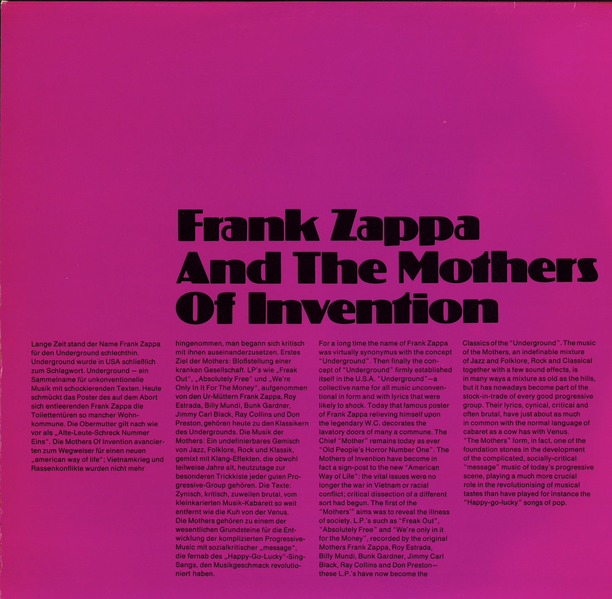 Frank Zappa And The Mothers Of Invention – Pop History, Vol. 7 Vinyl 2LP